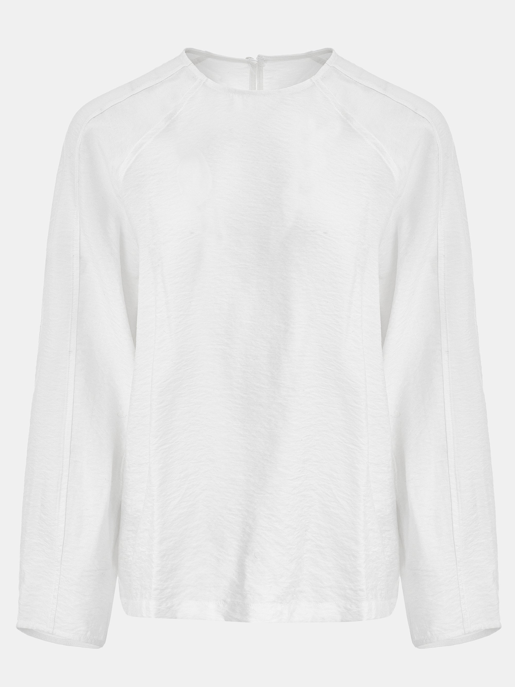 Front-slit Crepe Blouse, Ivory - Image 3