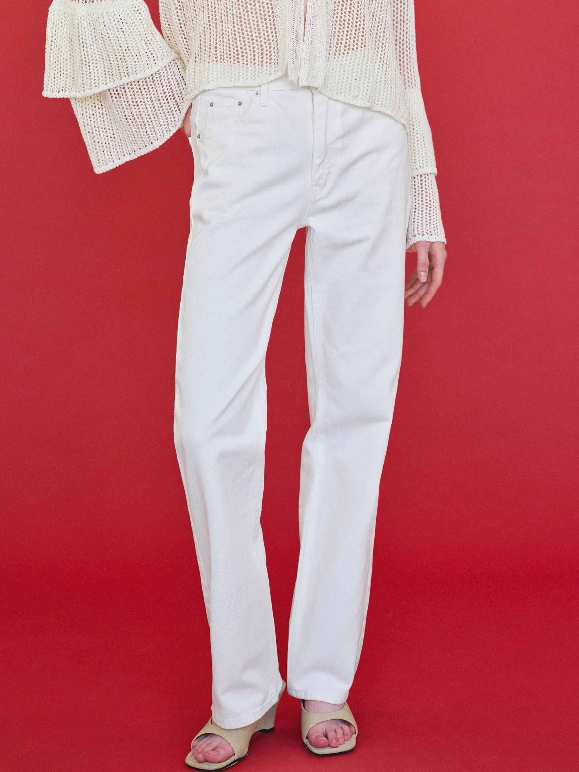 Full Length Slim Jeans, White
