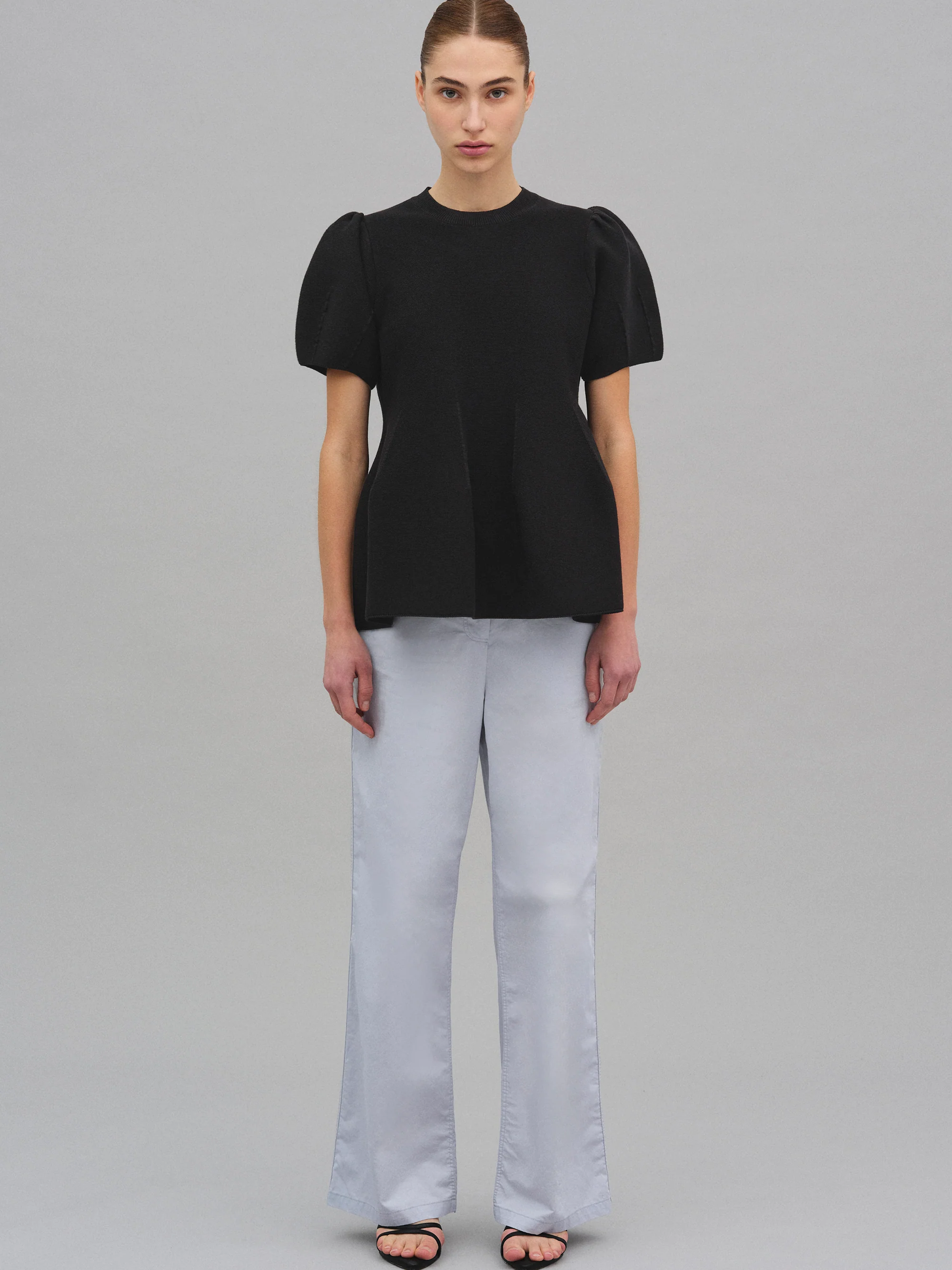 Givston Puff Sleeve Tulip Top, Black - Image 3