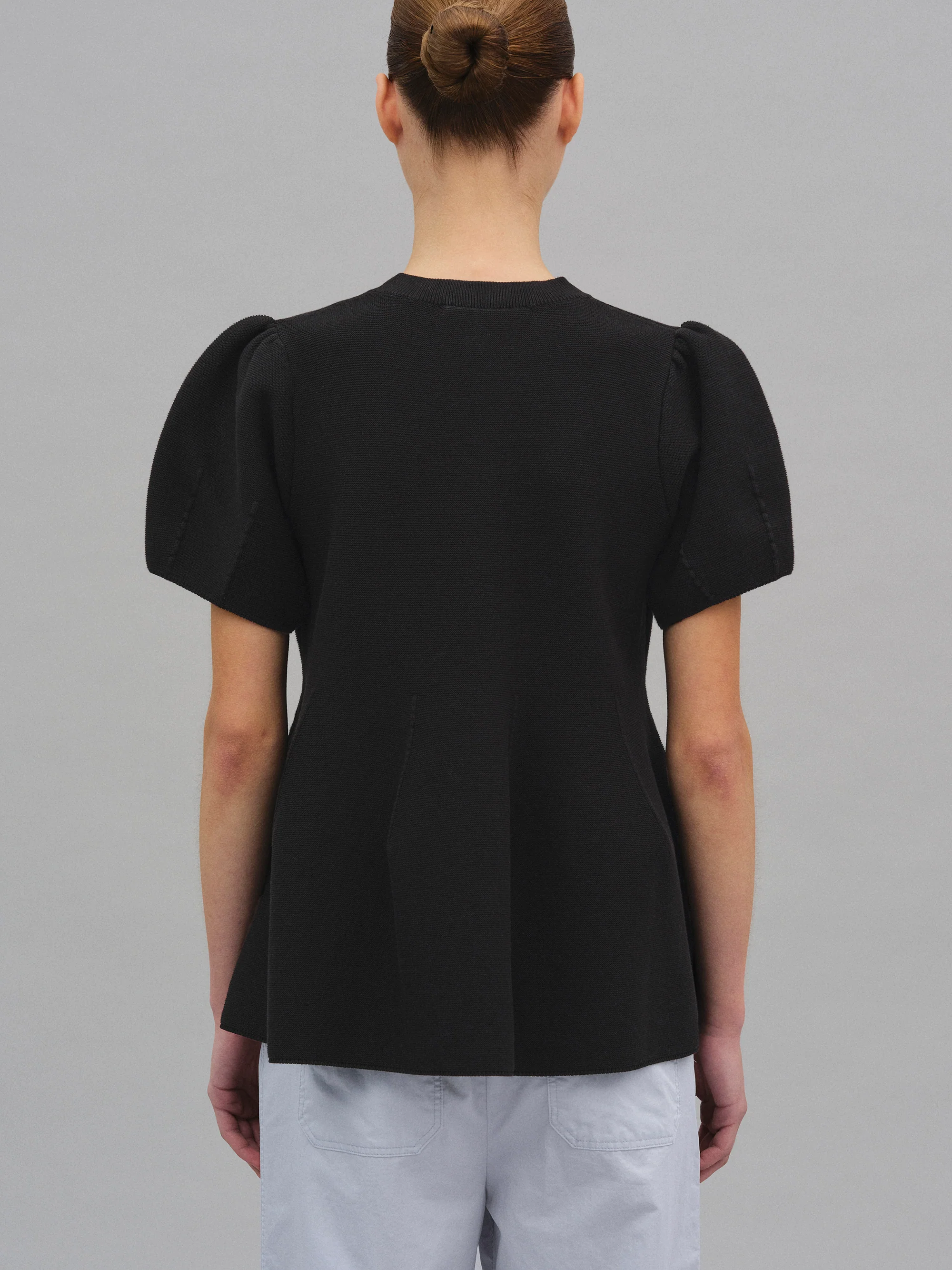 Givston Puff Sleeve Tulip Top, Black - Image 4