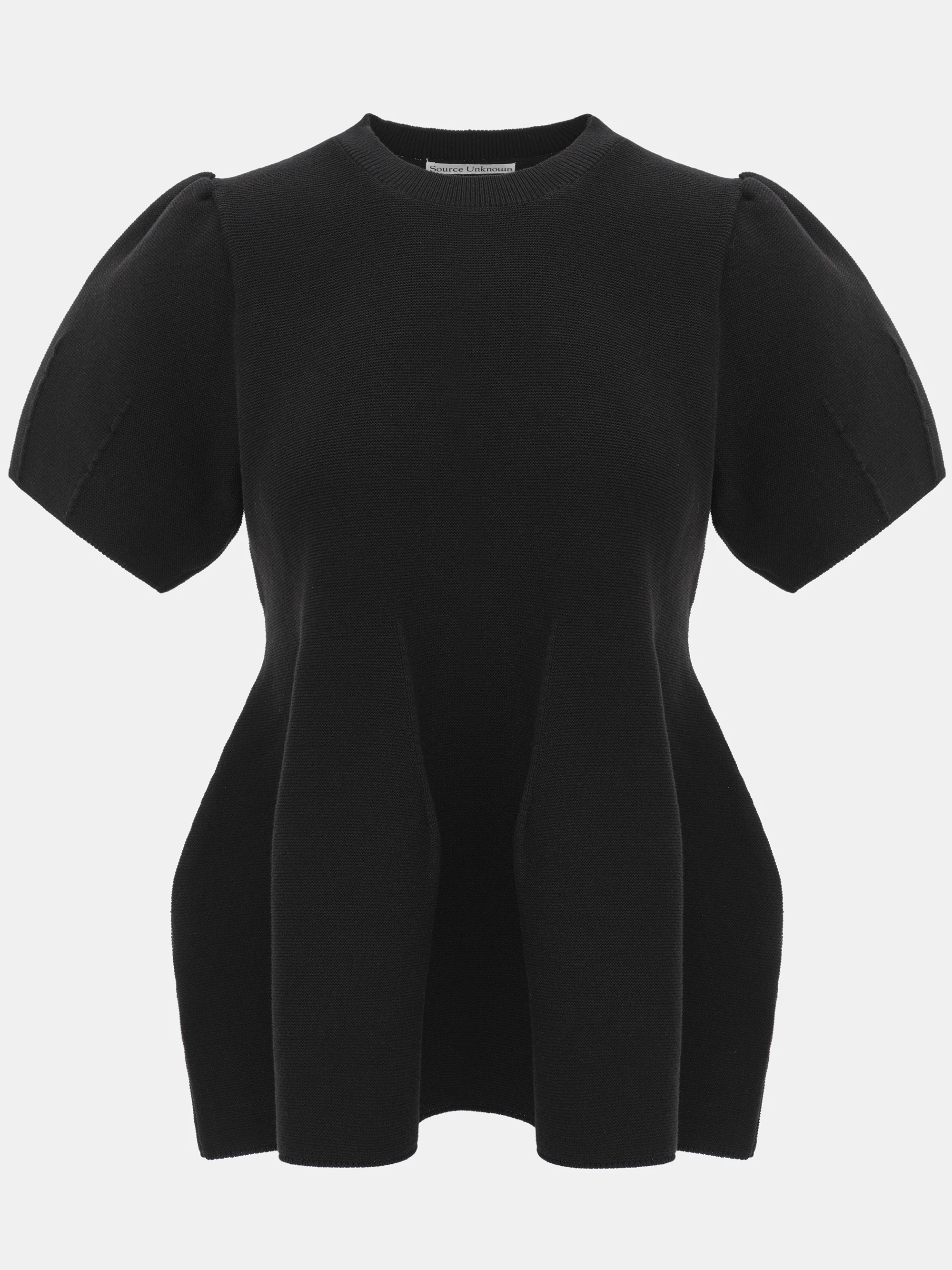 Givston Puff Sleeve Tulip Top, Black - Image 5