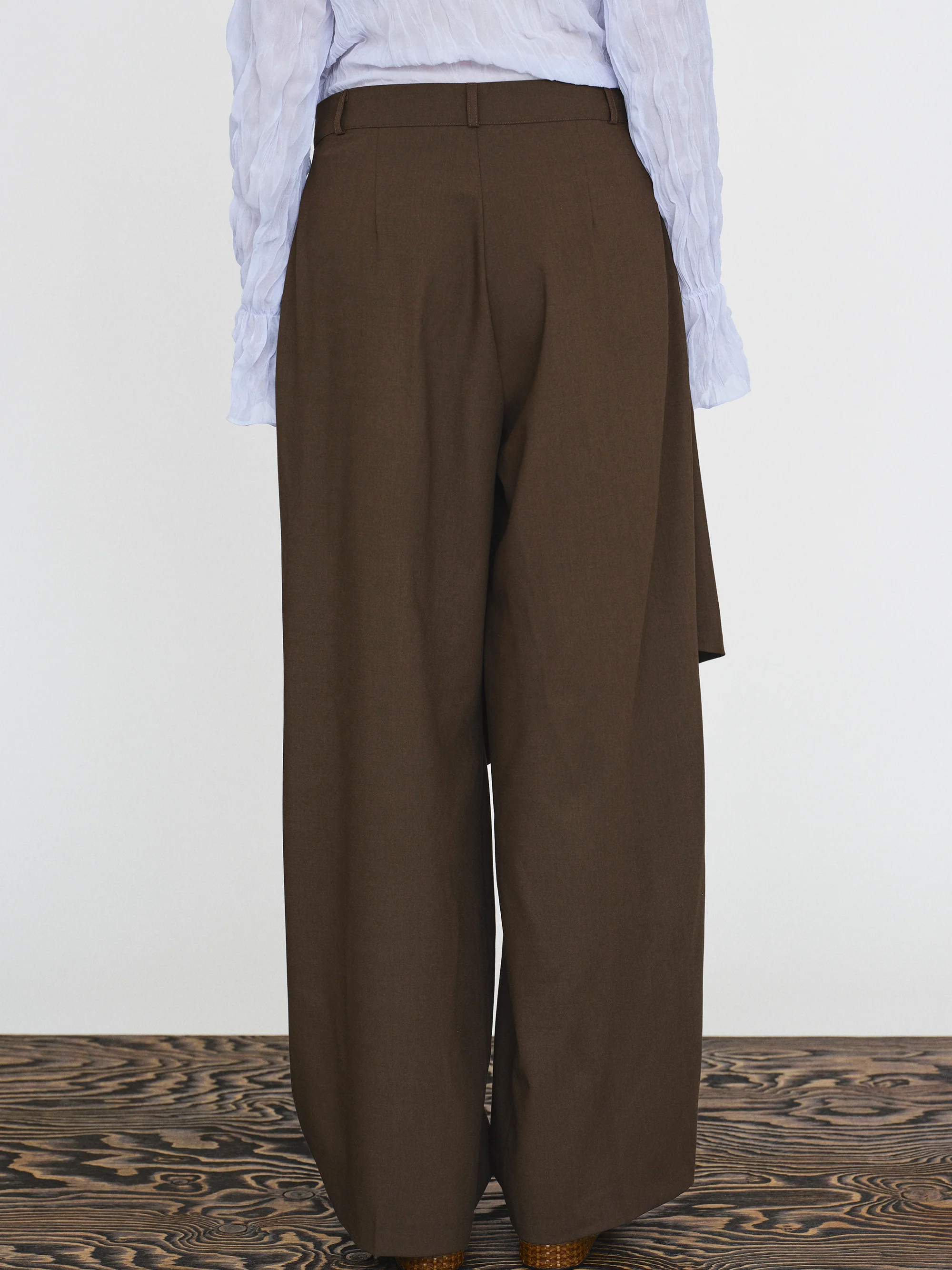 Hane Wide Pareo Trousers, Brown - Image 5