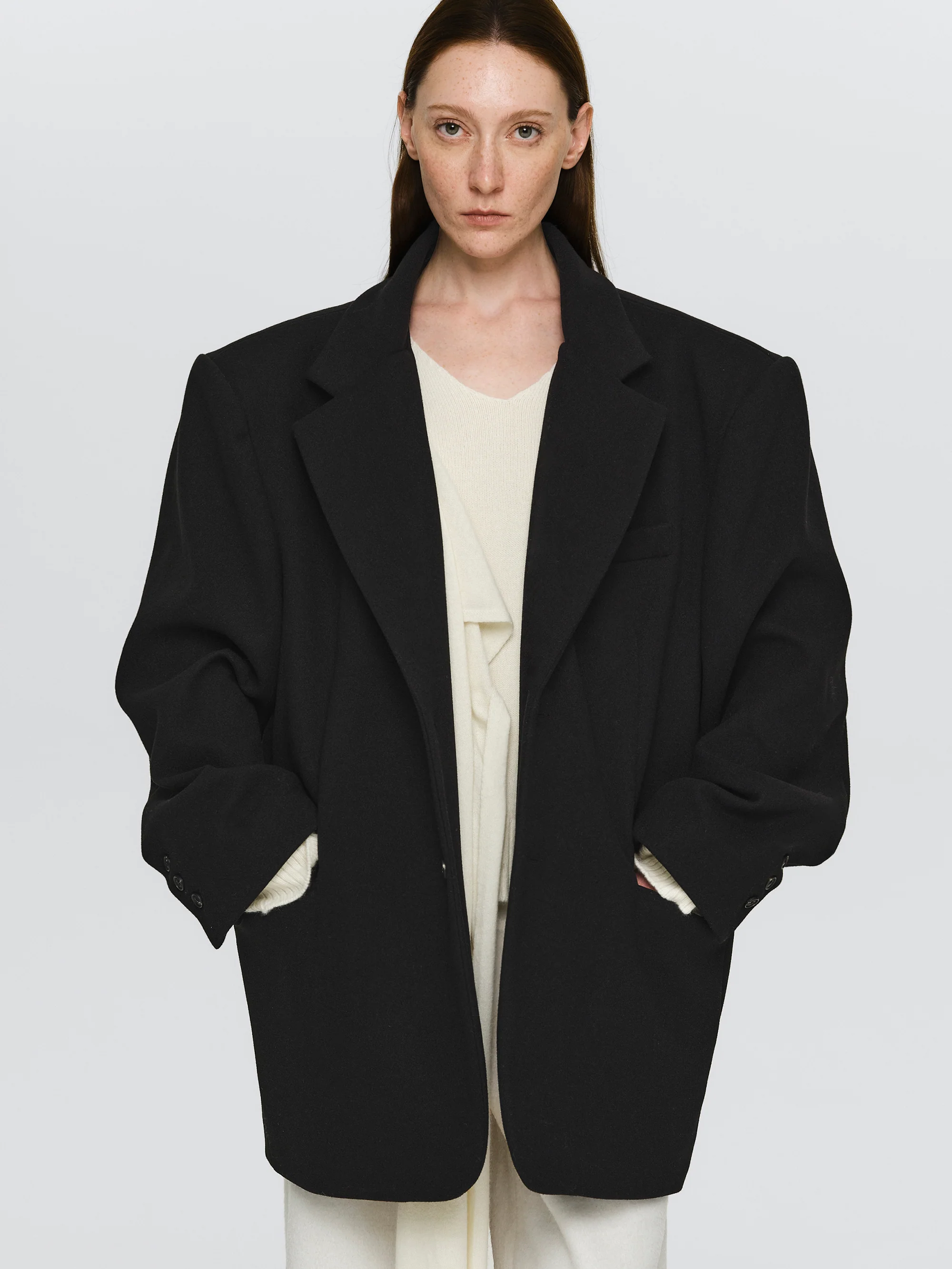 Hayk Oversized Boyfriend Blazer, Black