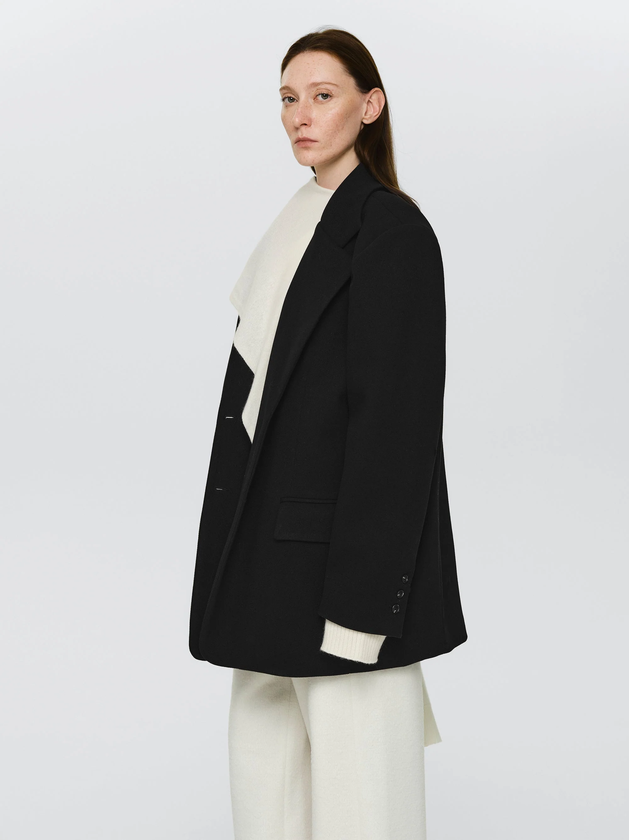 Hayk Oversized Boyfriend Blazer, Black - Image 2