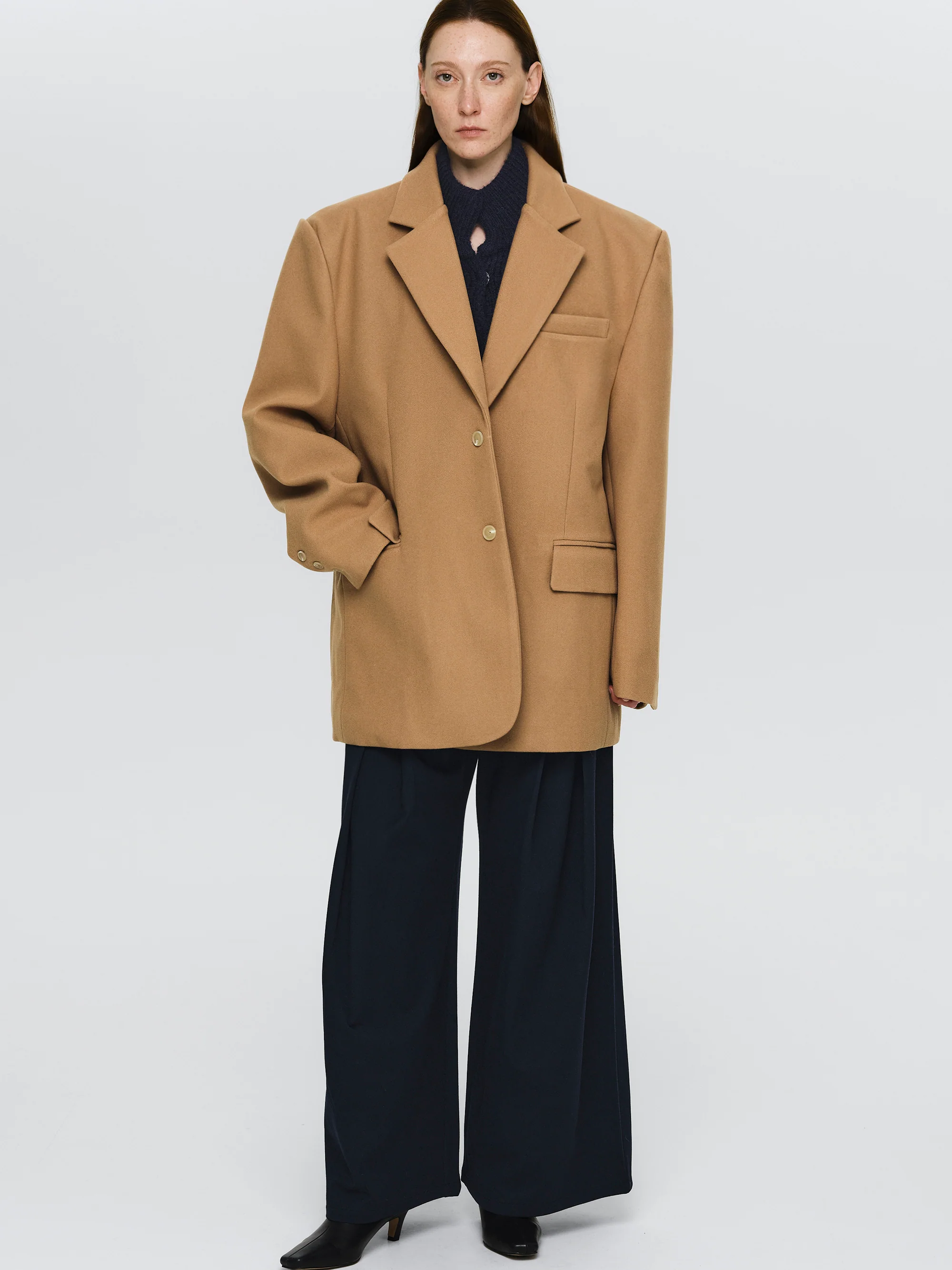 Hayk Oversized Boyfriend Blazer, Camel