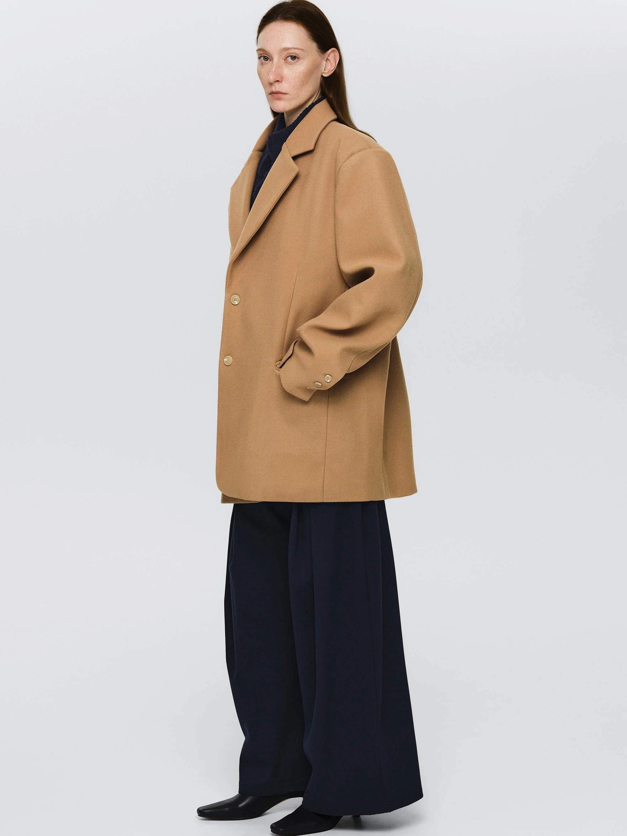 Hayk Oversized Boyfriend Blazer, Camel - Image 2