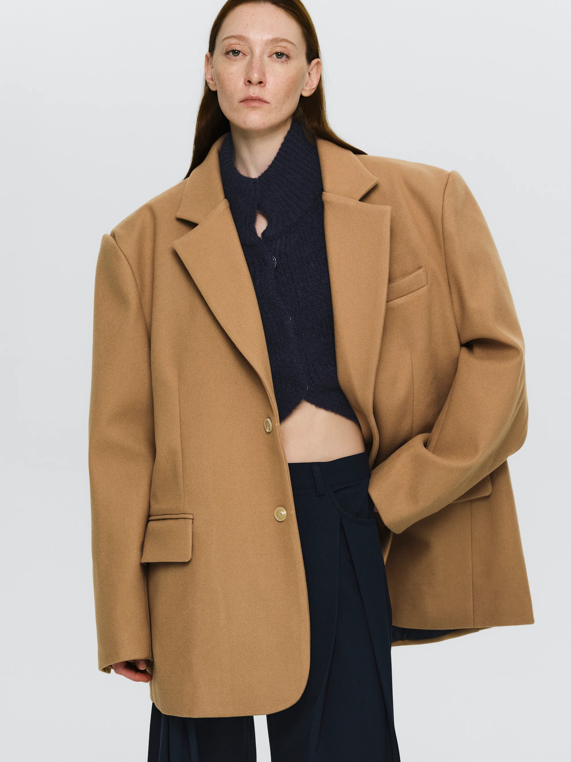 Hayk Oversized Boyfriend Blazer, Camel - Image 3