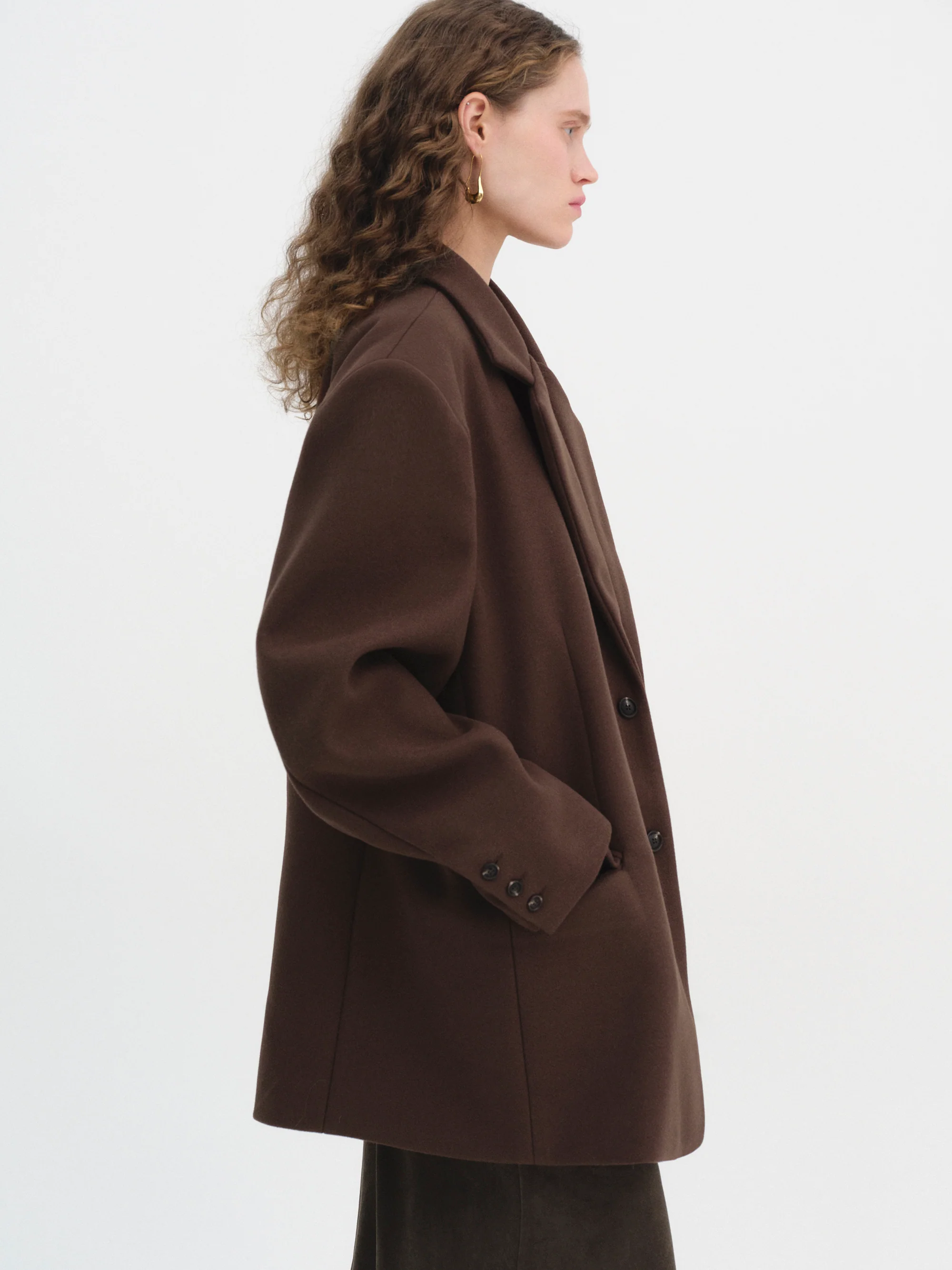 Hayk Oversized Boyfriend Blazer, Chocolate - Image 2