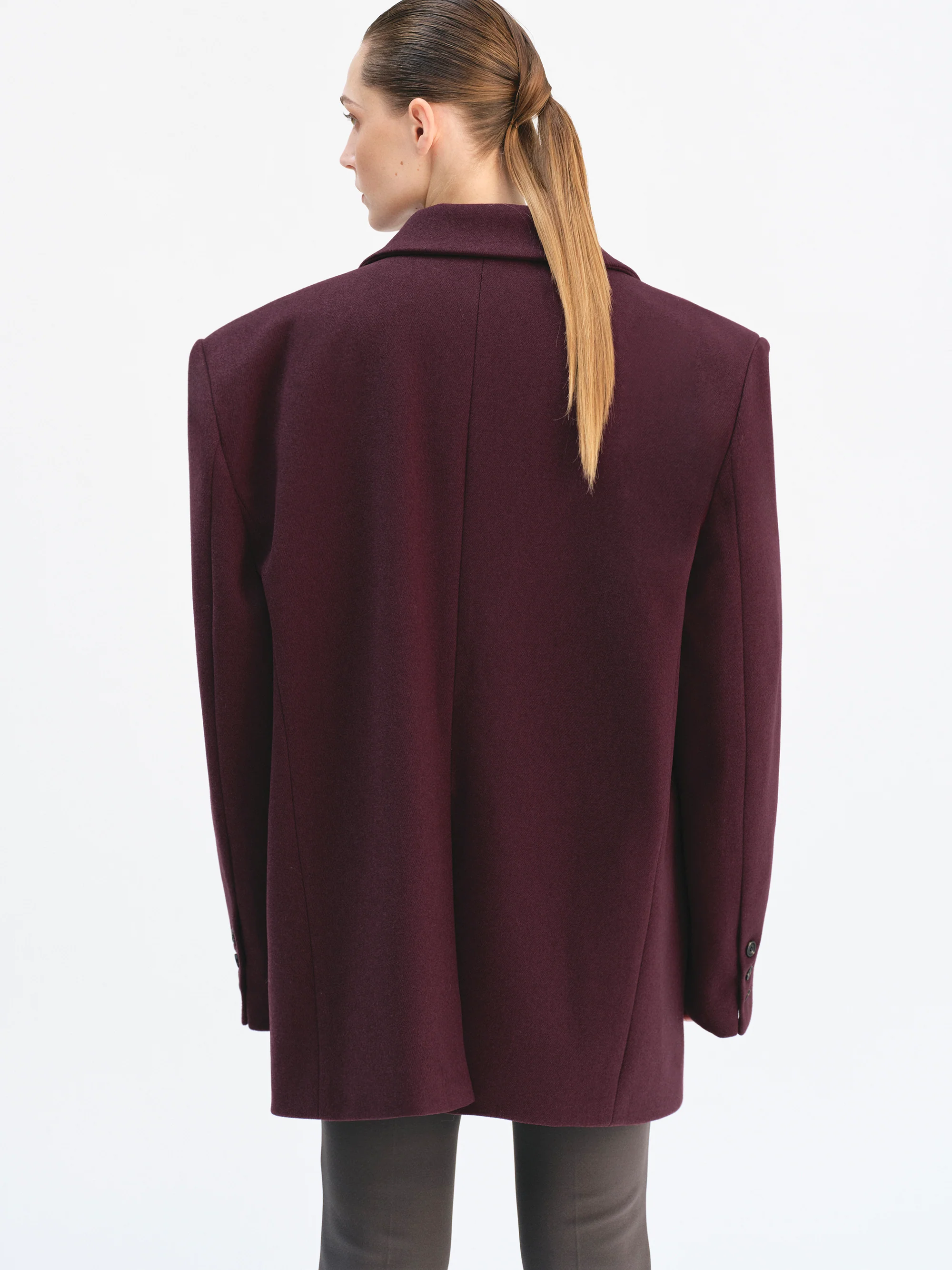 Hayk Oversized Boyfriend Blazer, Wine - Image 5