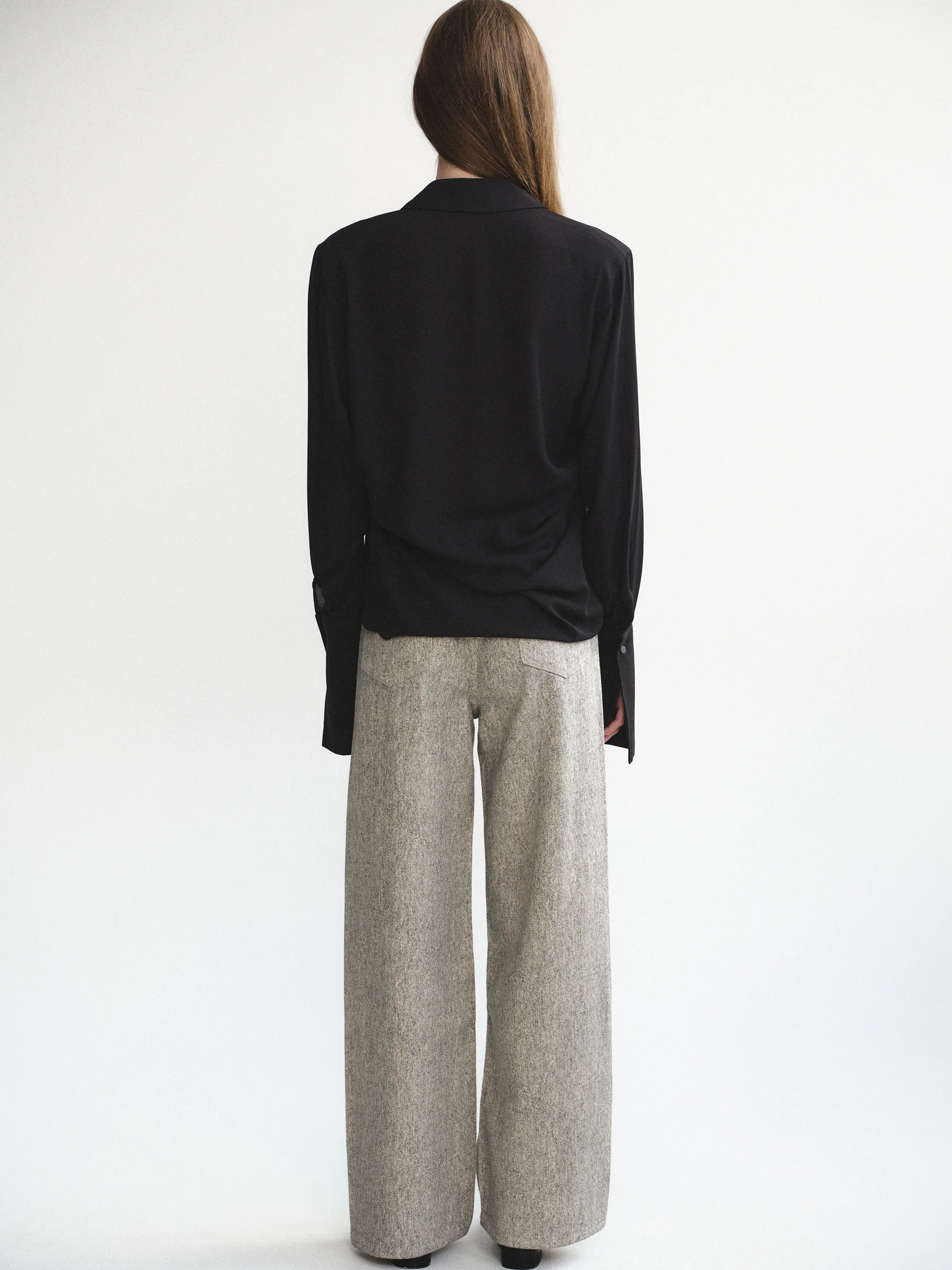 Heathered Loose Jeans, Beige - Image 5