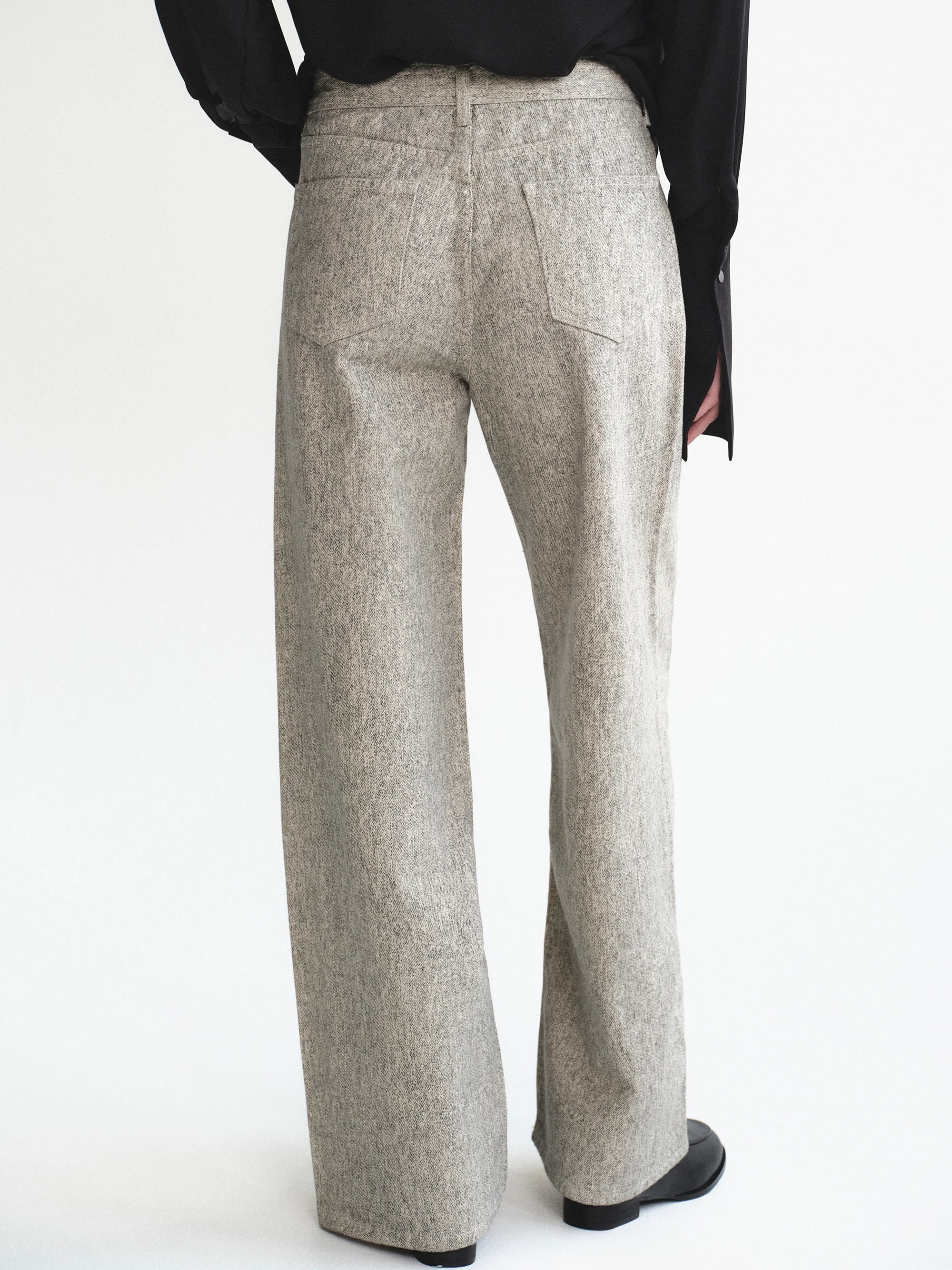 Heathered Loose Jeans, Beige - Image 6