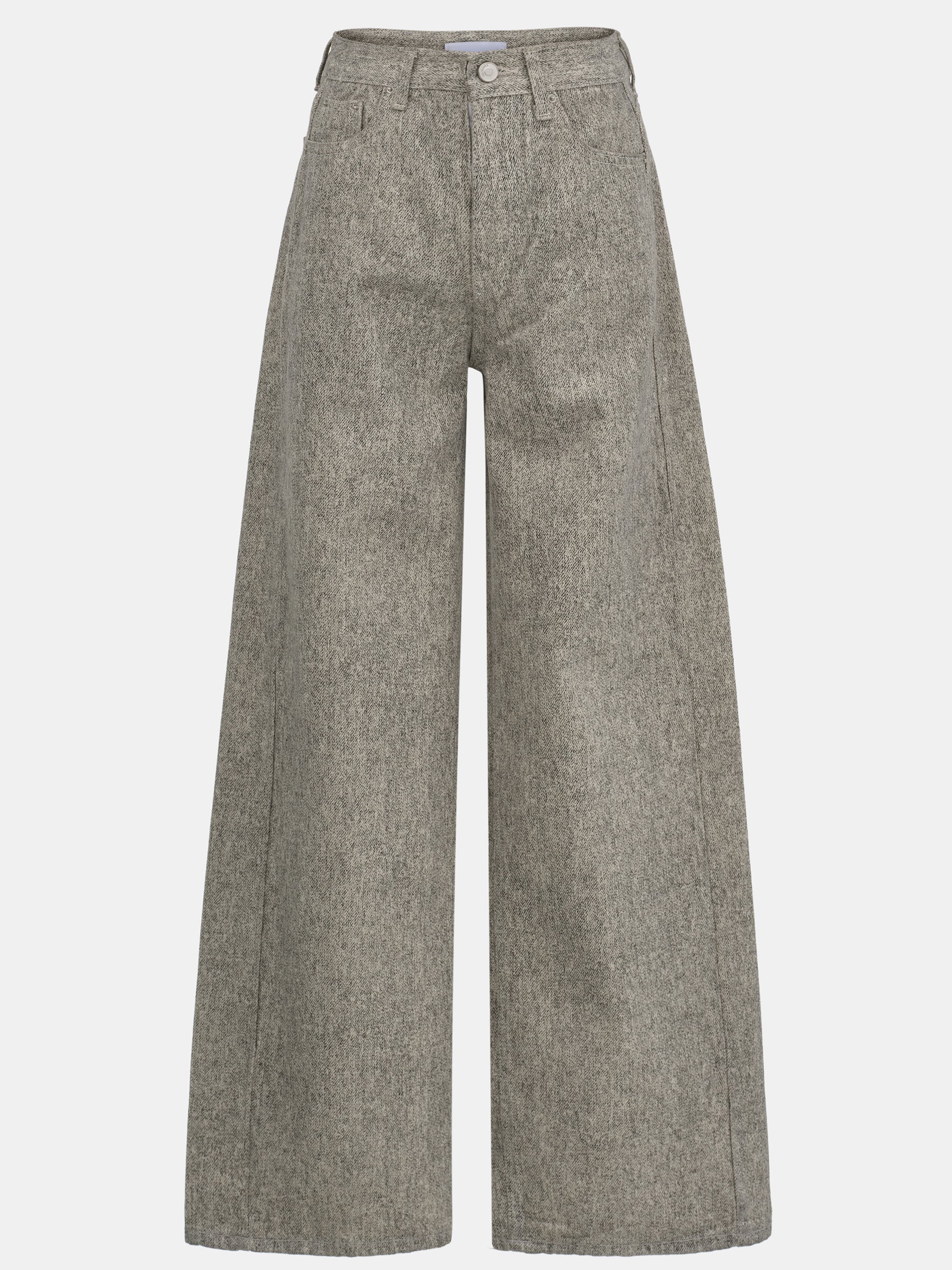 Heathered Loose Jeans, Beige - Image 7