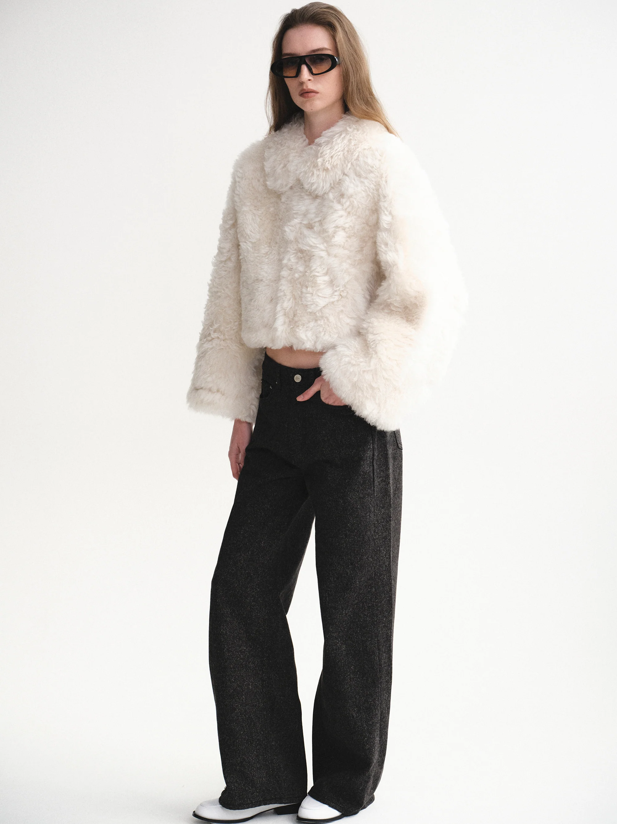 Heathered Loose Jeans, Black - Image 2
