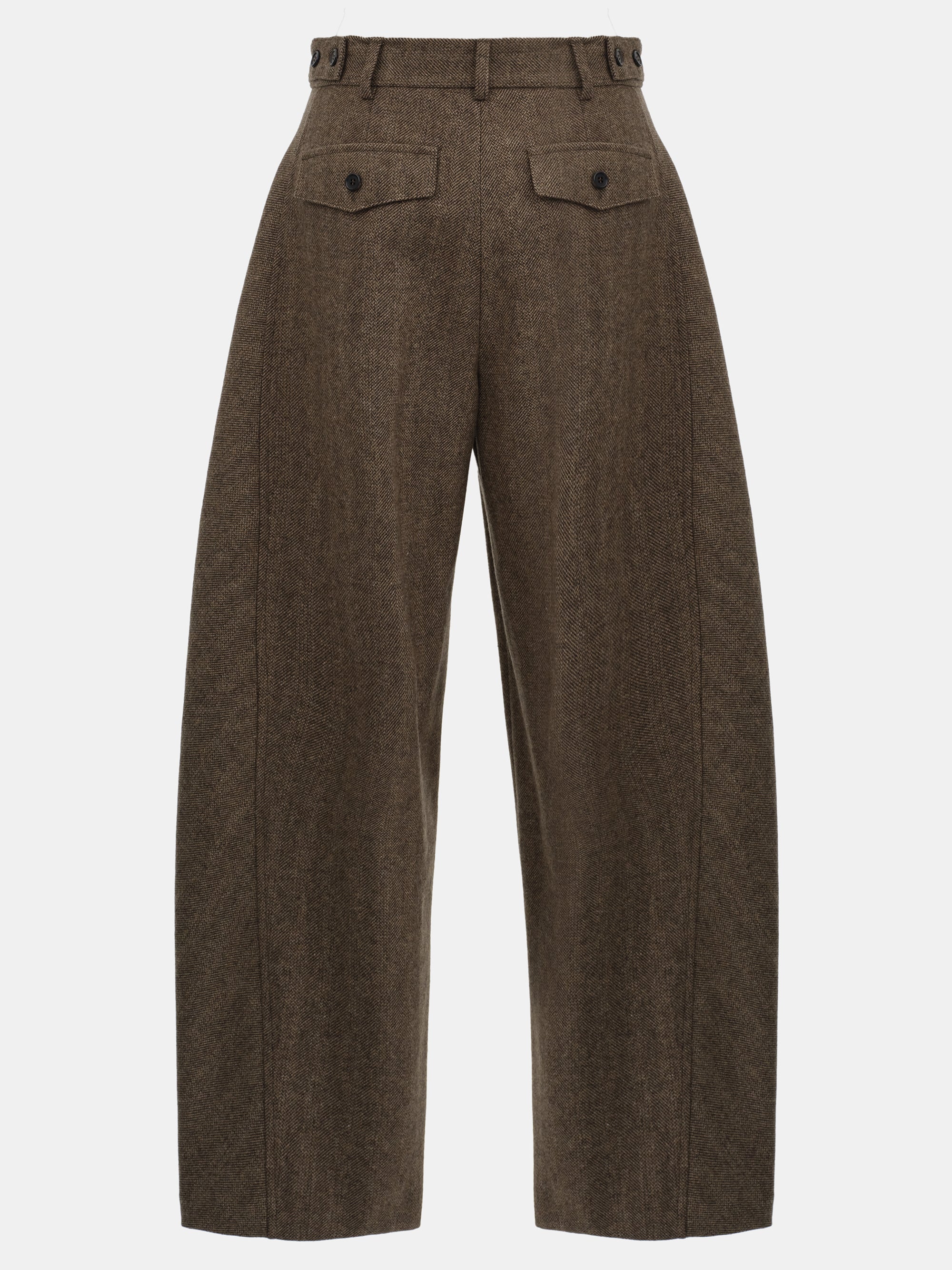 Herringbone Tuck Trousers, Brown - Image 8