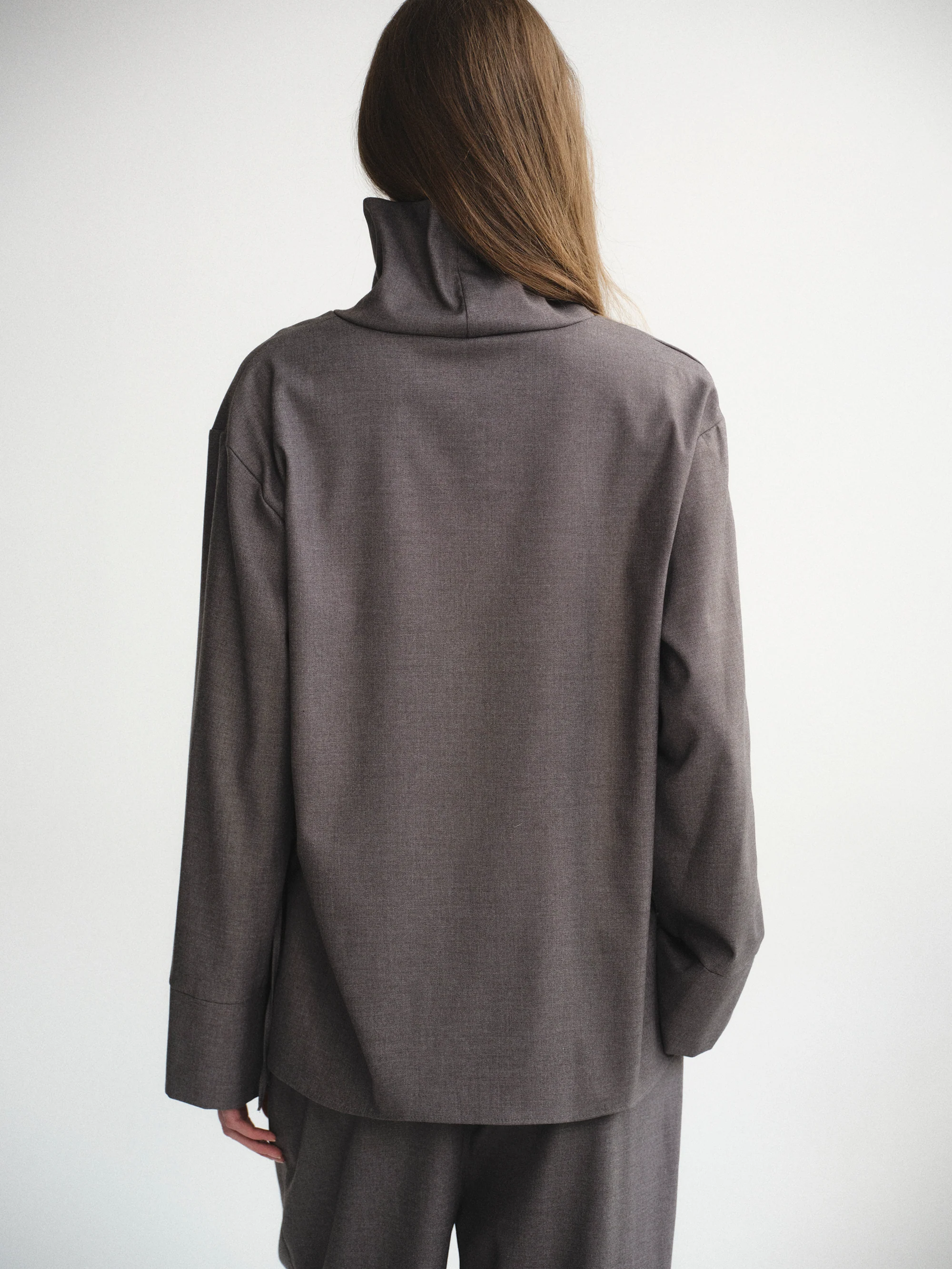 High-Neck Blouse, Grey - Image 6
