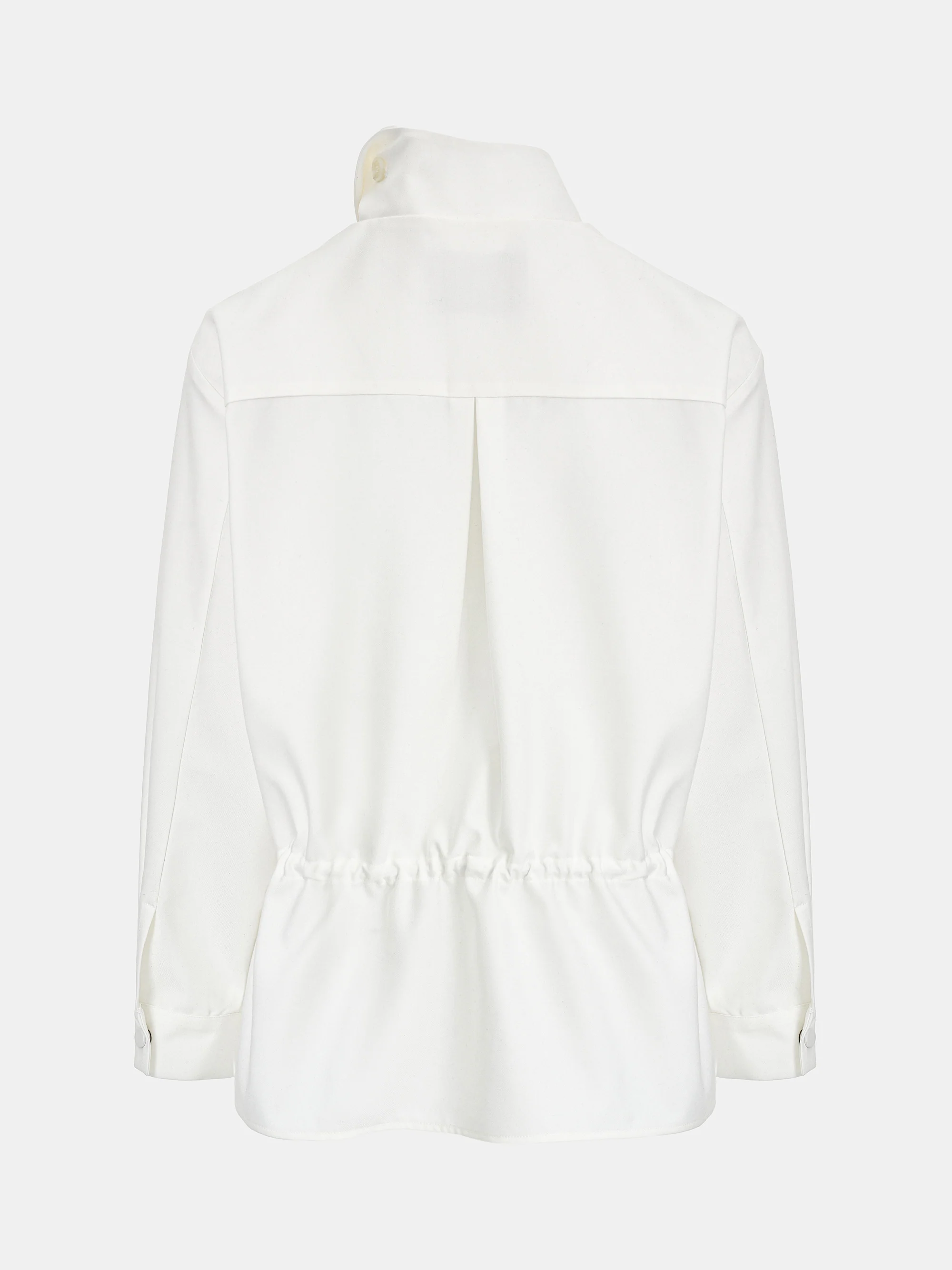 High-Neck Drawstring Jacket, Ivory - Image 6