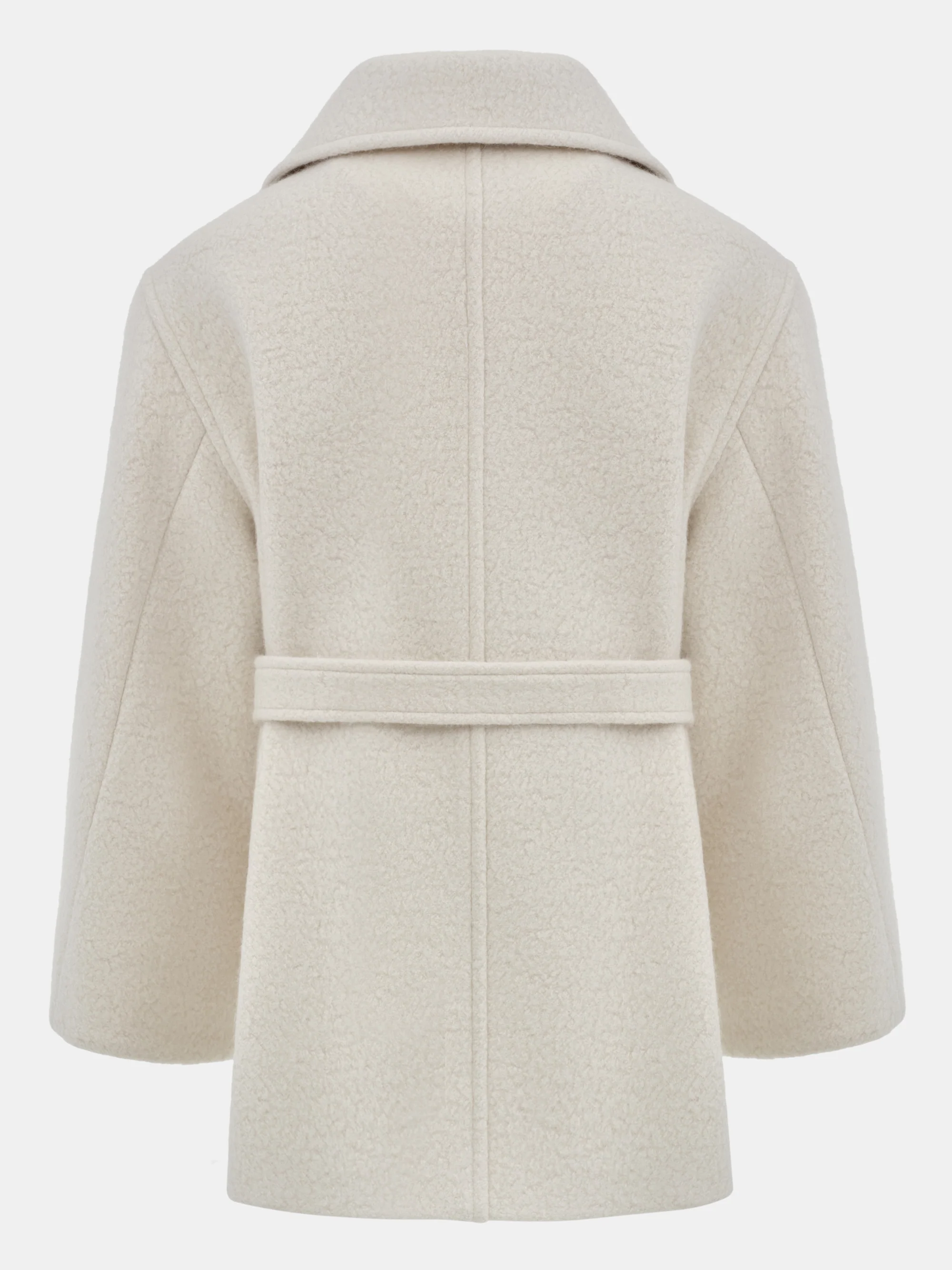 High Neck Short Peacoat, Ivory - Image 9