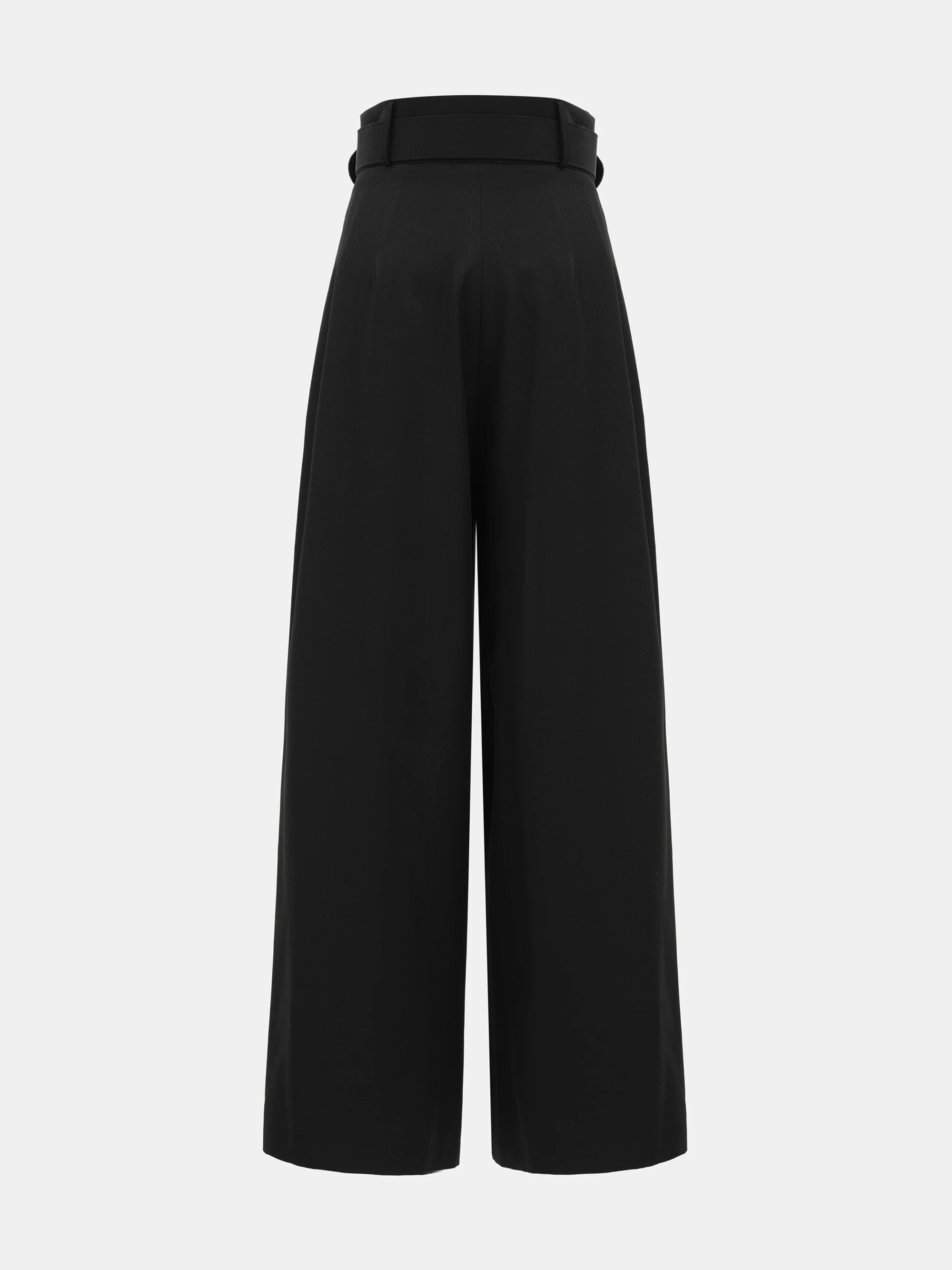 High-Waist Belted Trousers, Black - Image 7