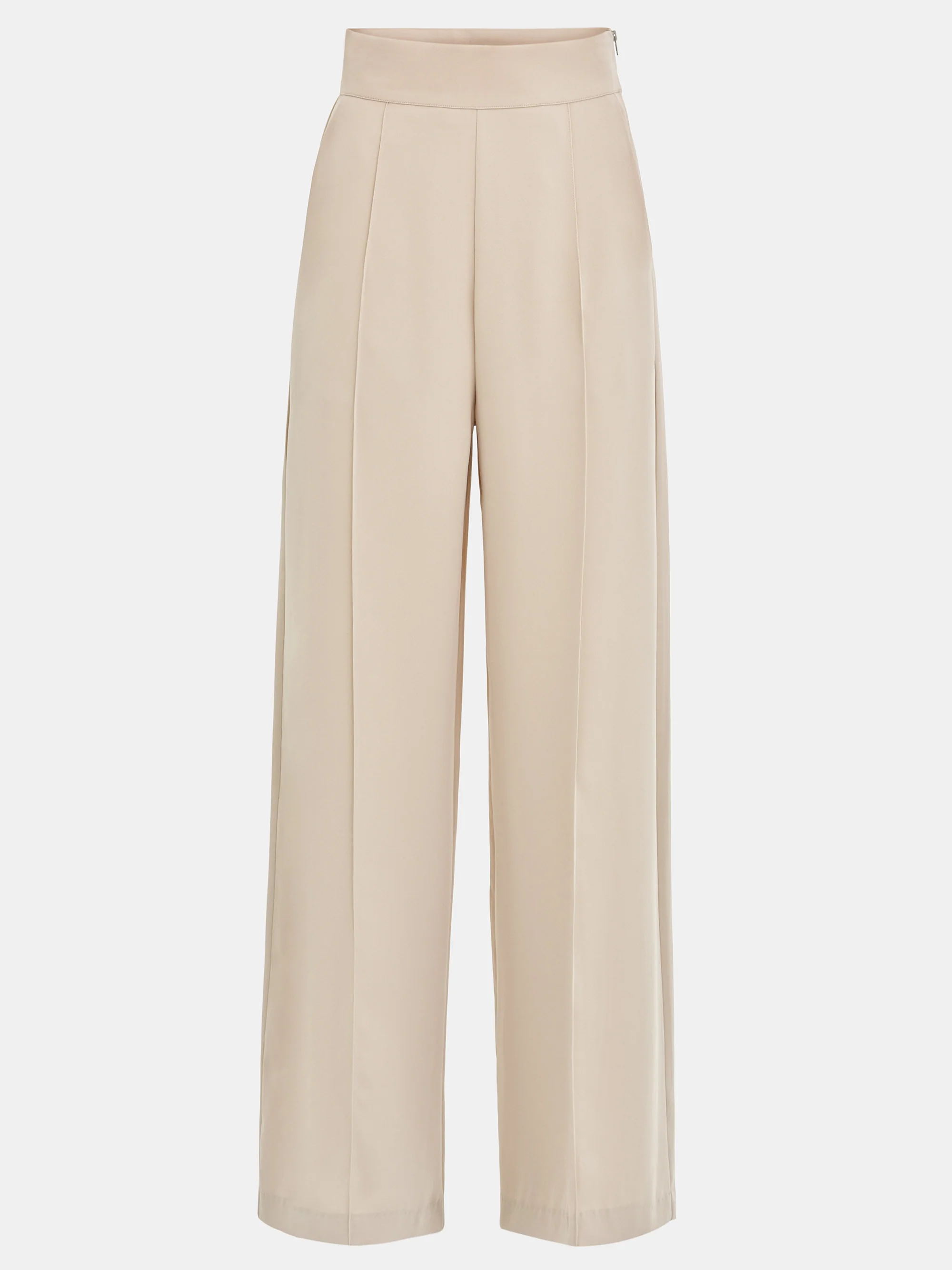 High-Waisted Crepe Pants, Mushroom
