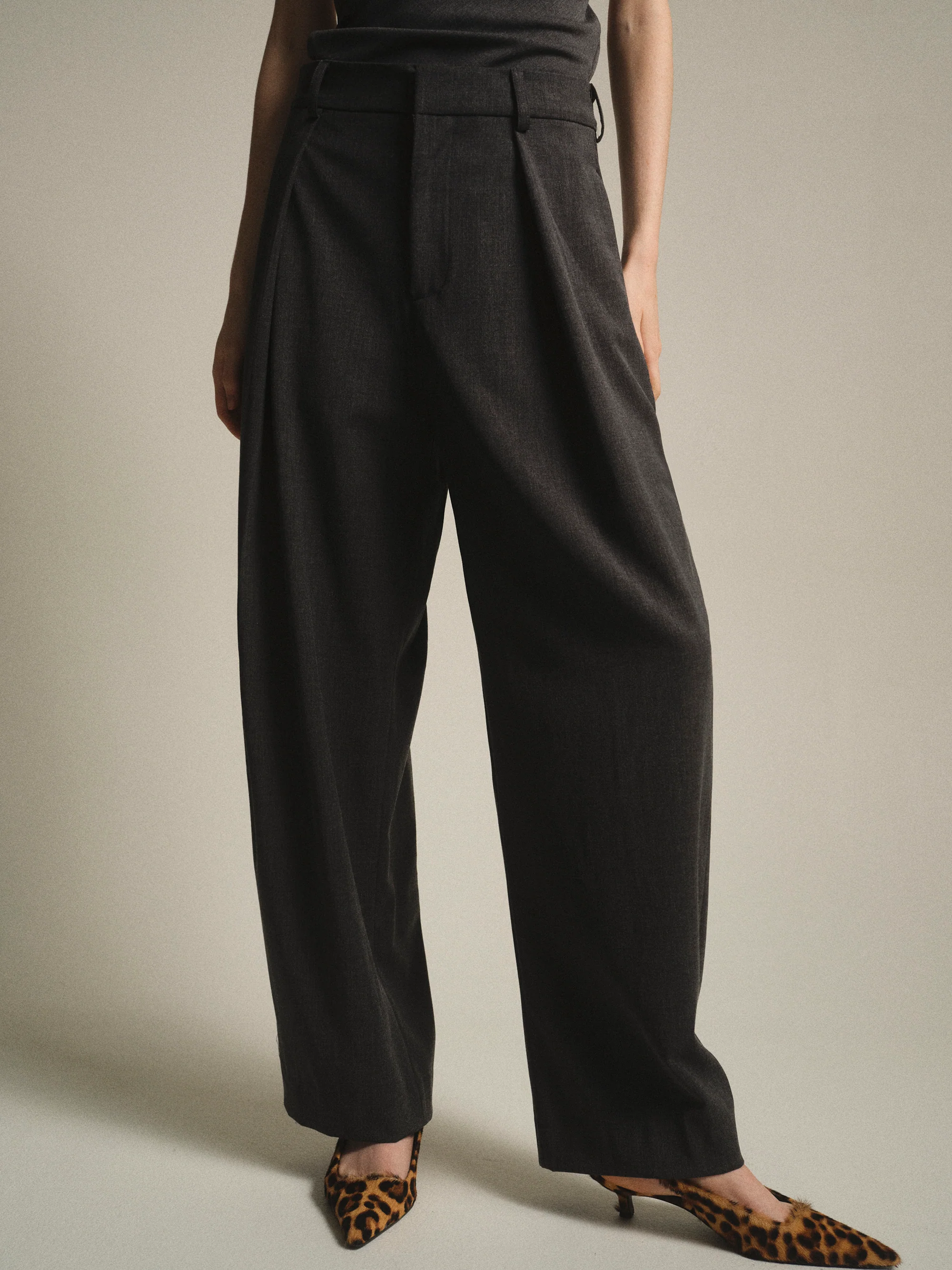 Hopsack Relaxed Trousers, Charcoal - Image 2