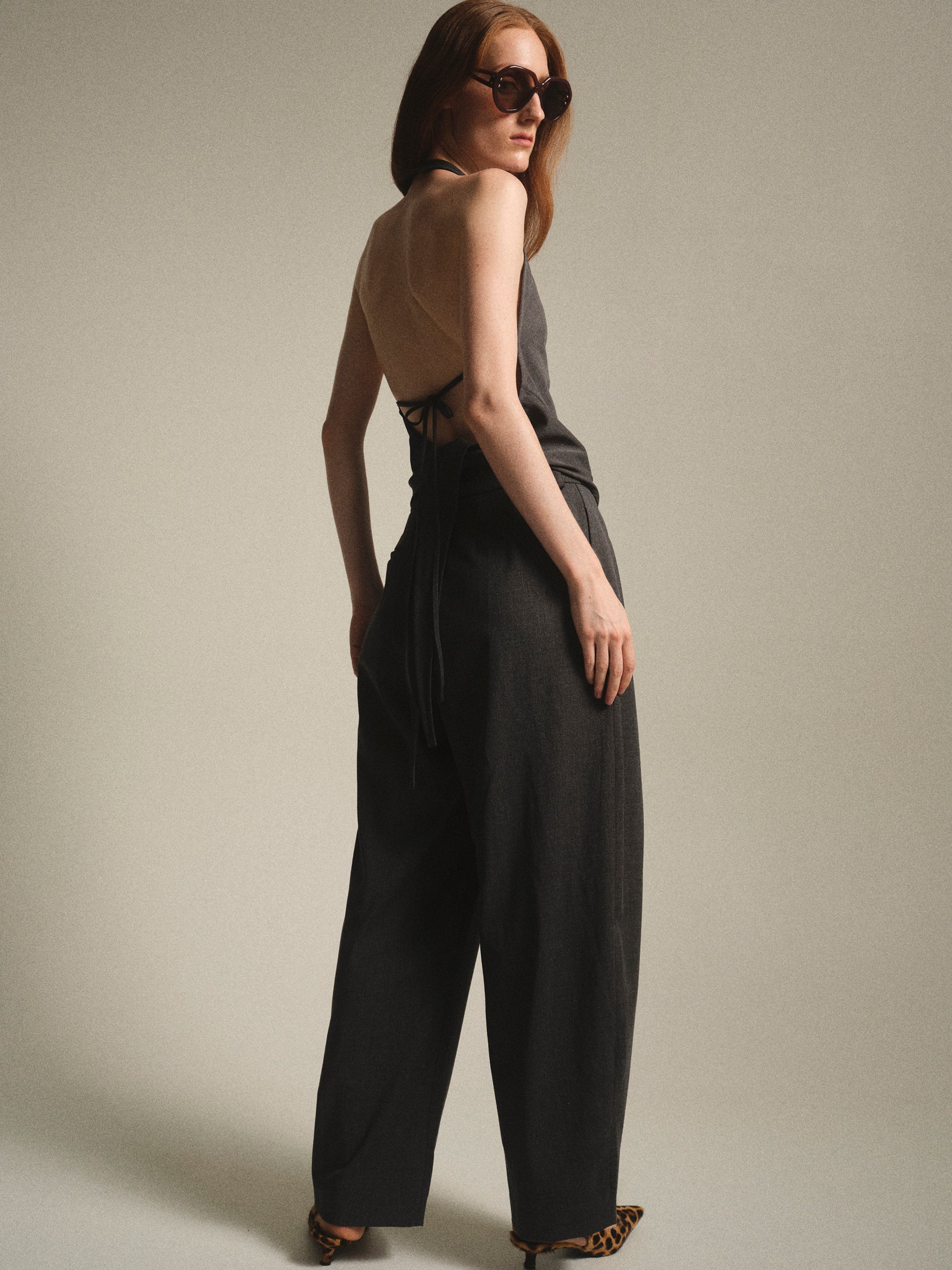 Hopsack Relaxed Trousers, Charcoal - Image 3