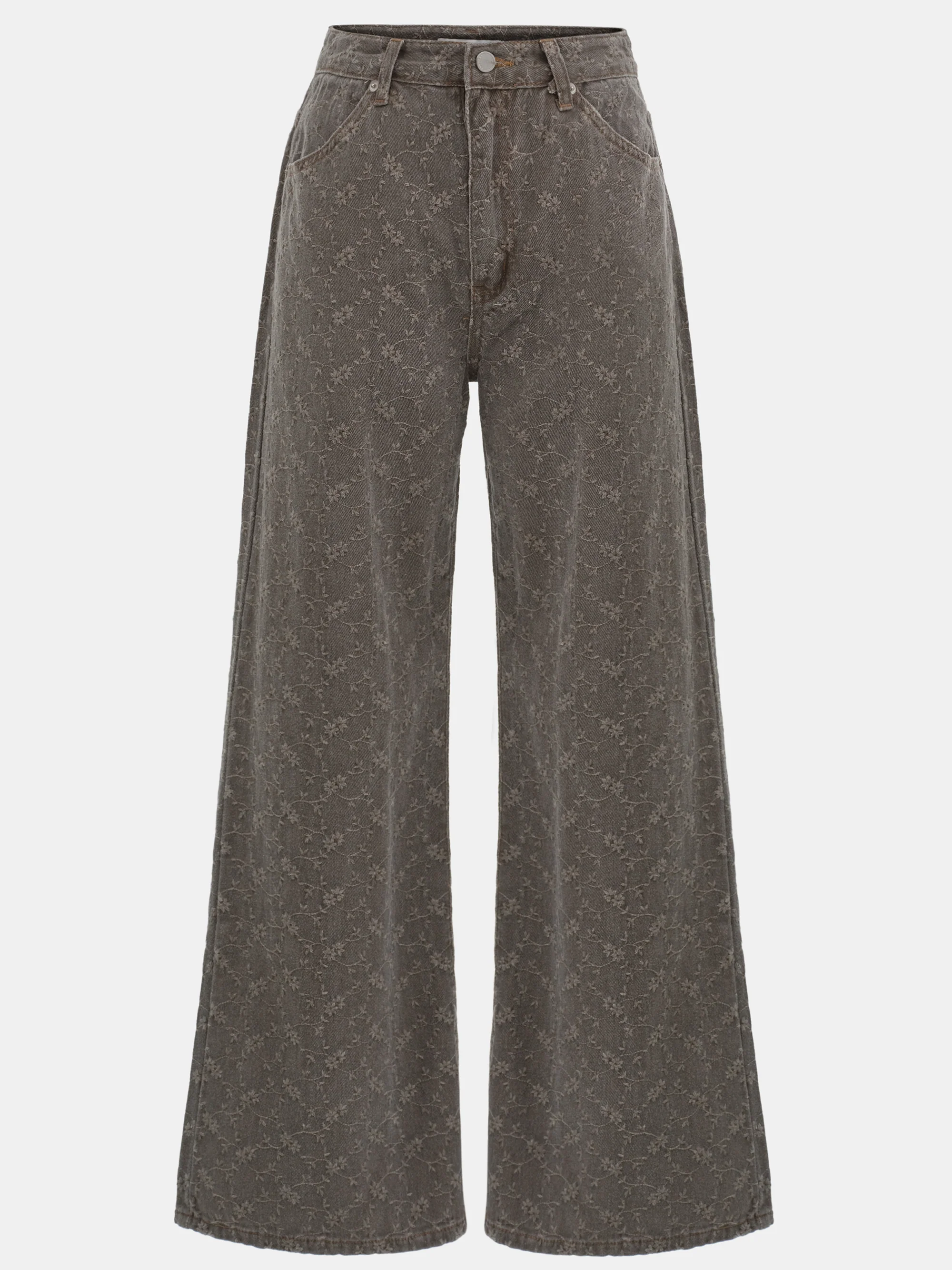 Jacquard Washed Jeans, Grey - Image 7