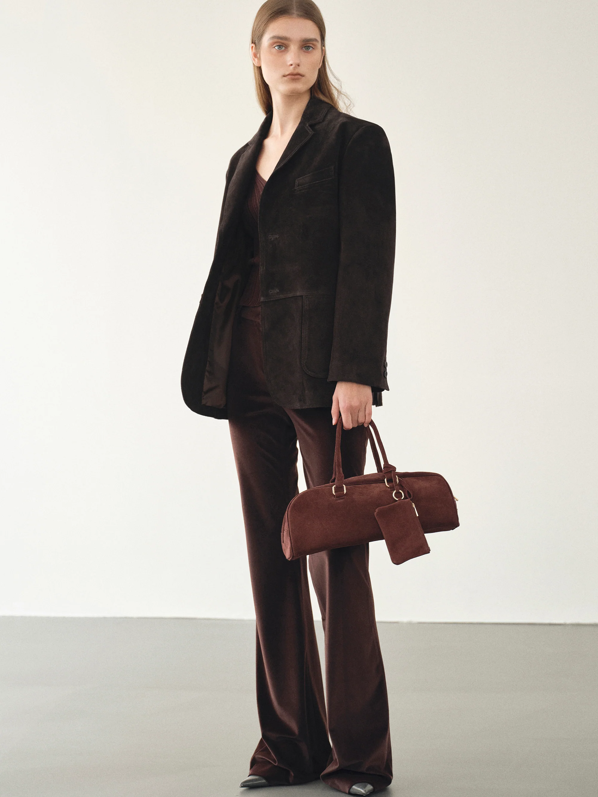 Kant Suede Blazer, Dark Chocolate