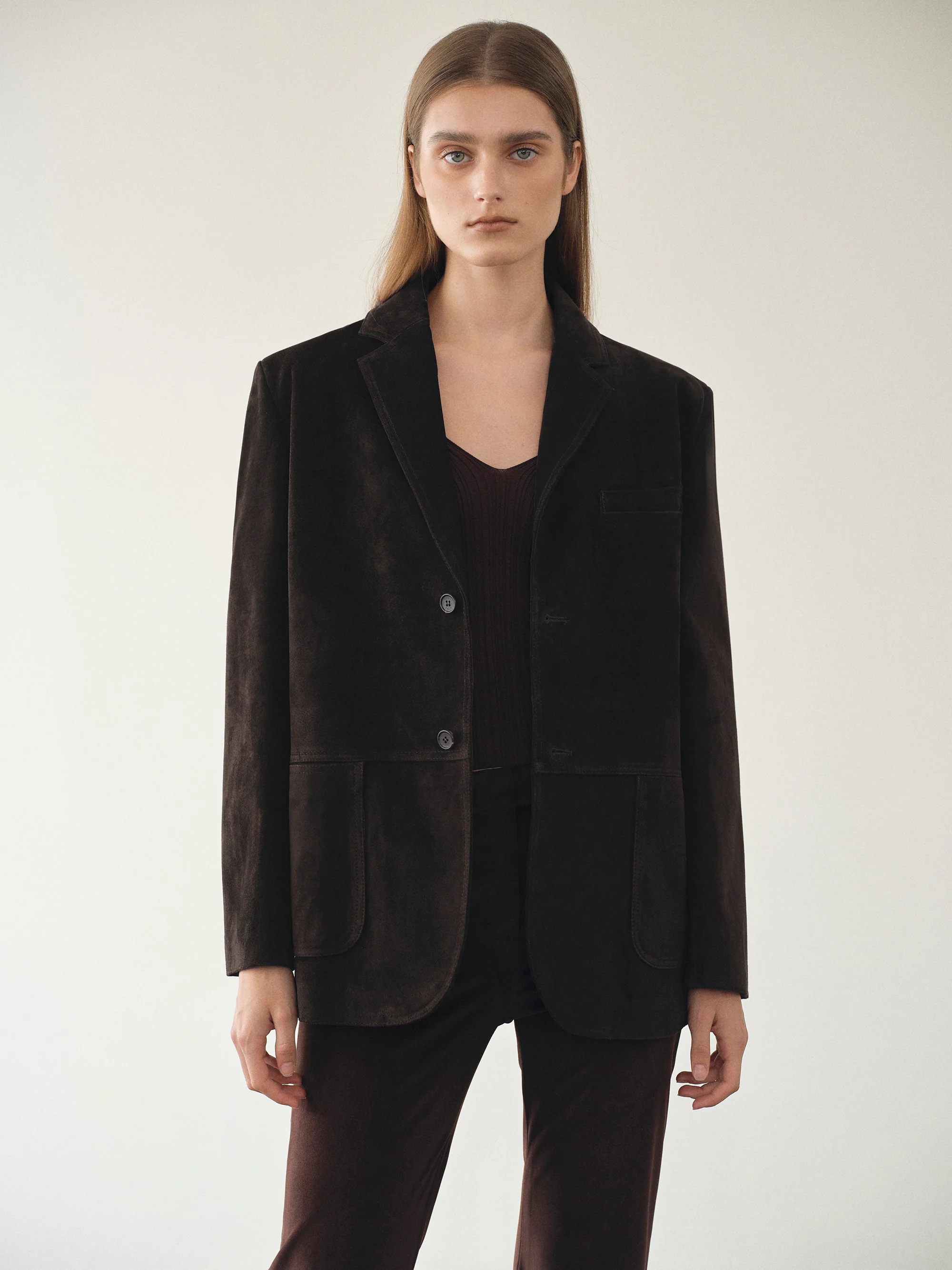 Kant Suede Blazer, Dark Chocolate - Image 2