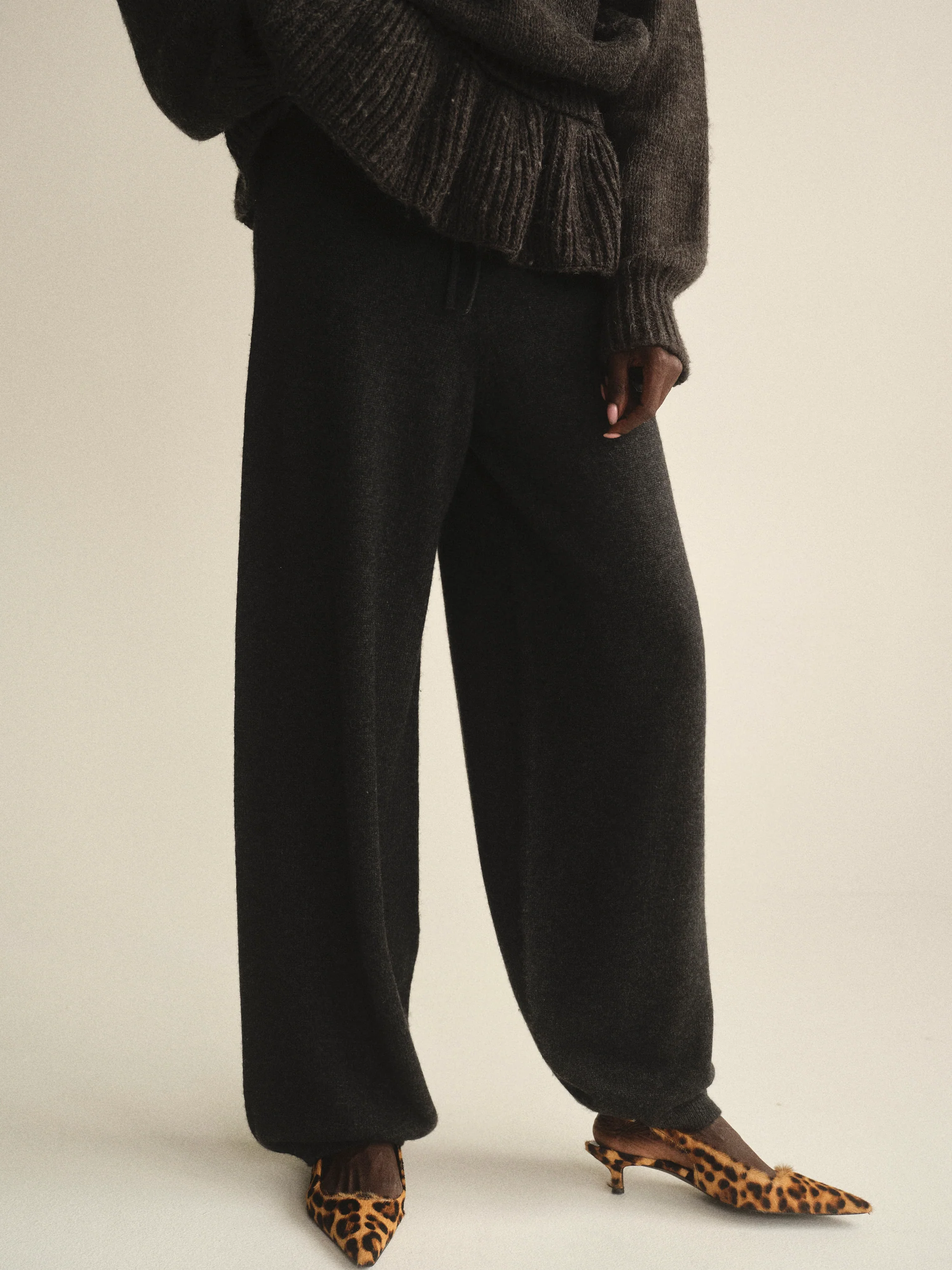 Knit Jogger Pants, Charcoal