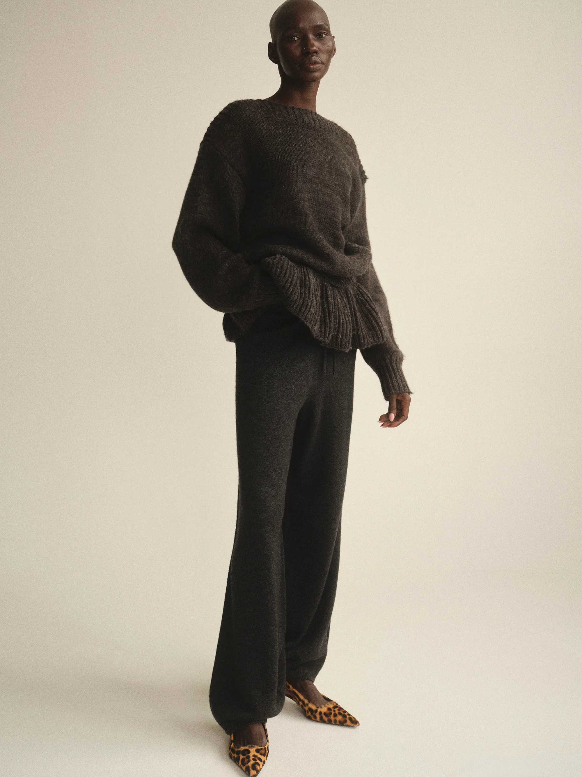 Knit Jogger Pants, Charcoal - Image 2