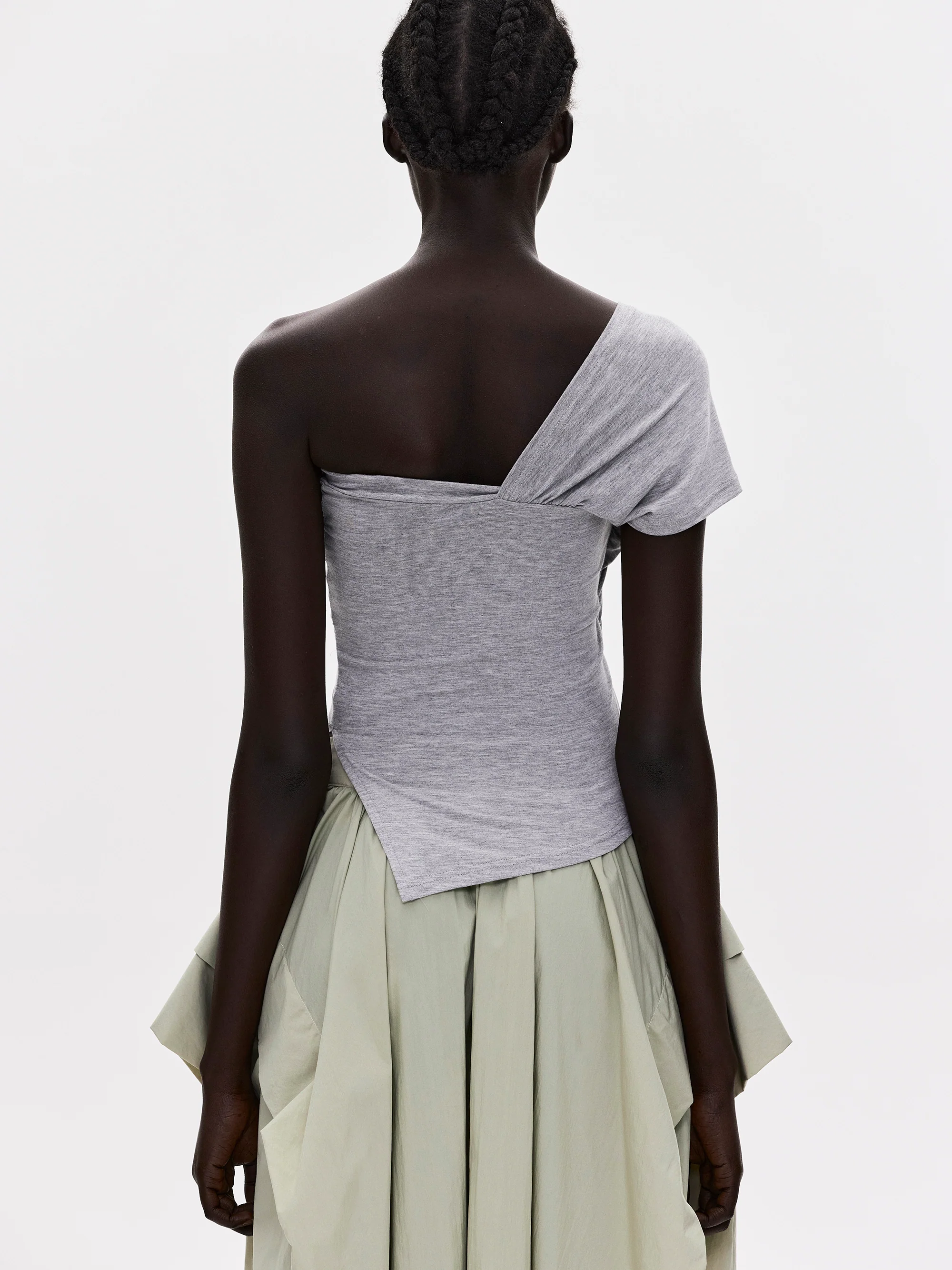Knotted Jersey T-Shirt, Grey - Image 5