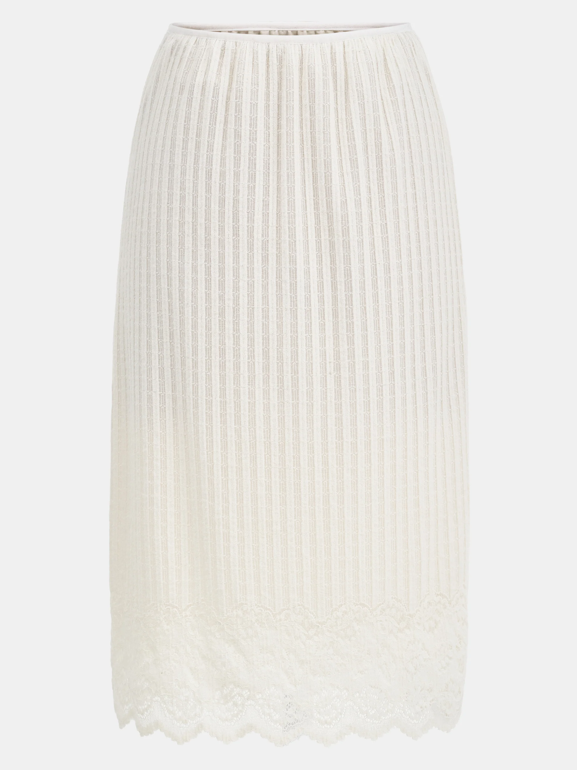 Lace-Detail Knit Skirt, Cream - Image 5