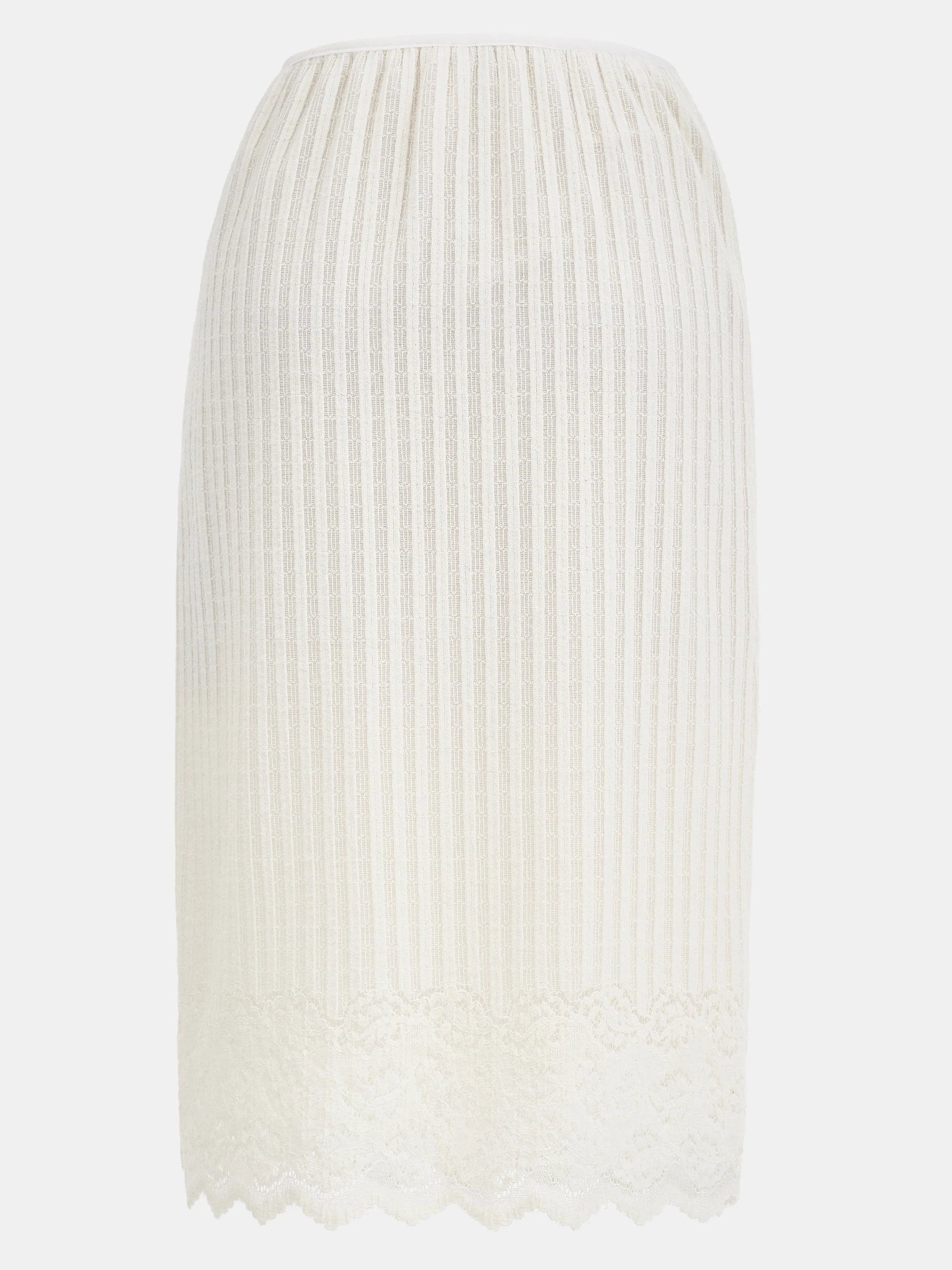 Lace-Detail Knit Skirt, Cream - Image 6