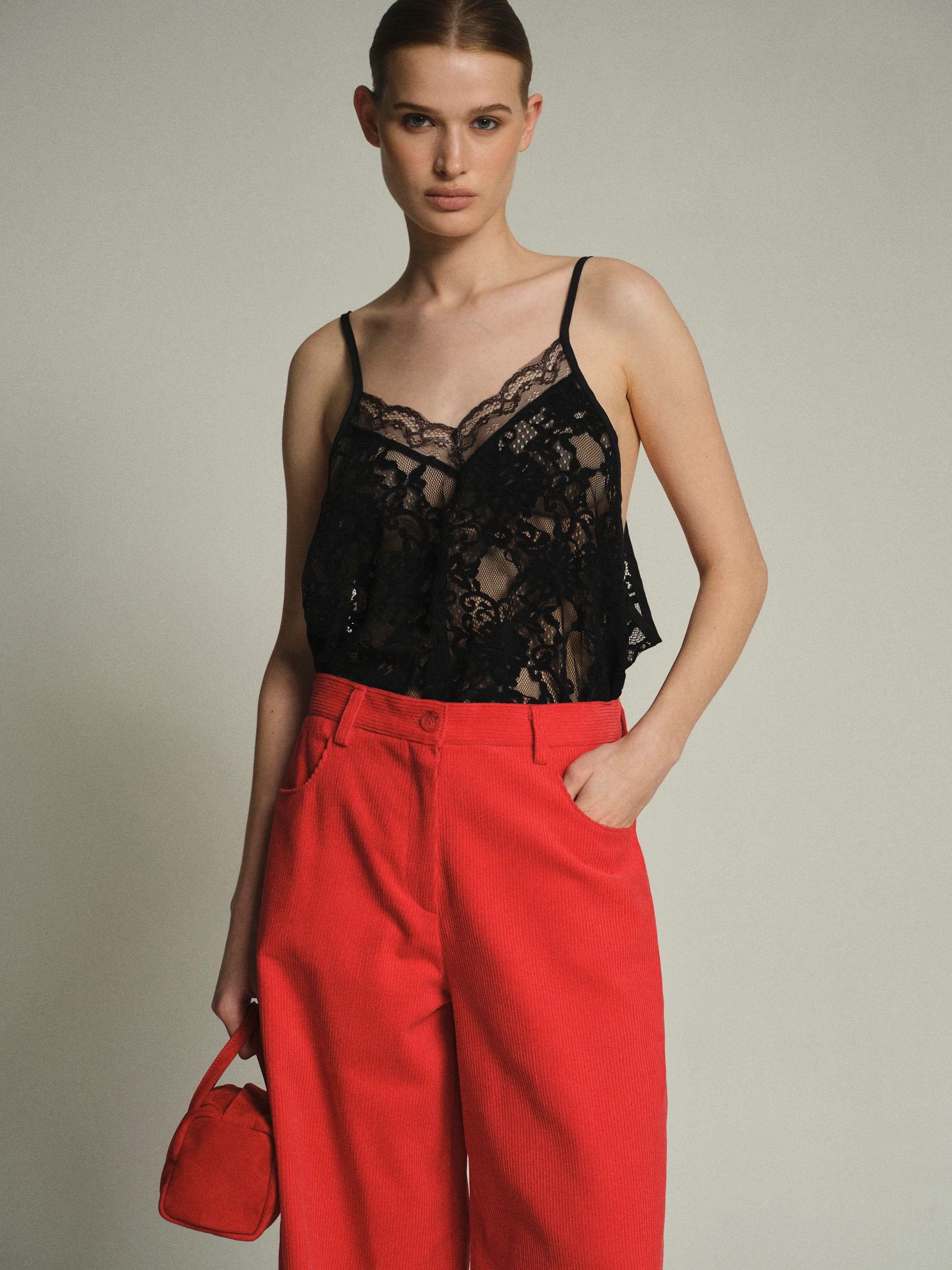 Lace Embroidery Tunic, Black