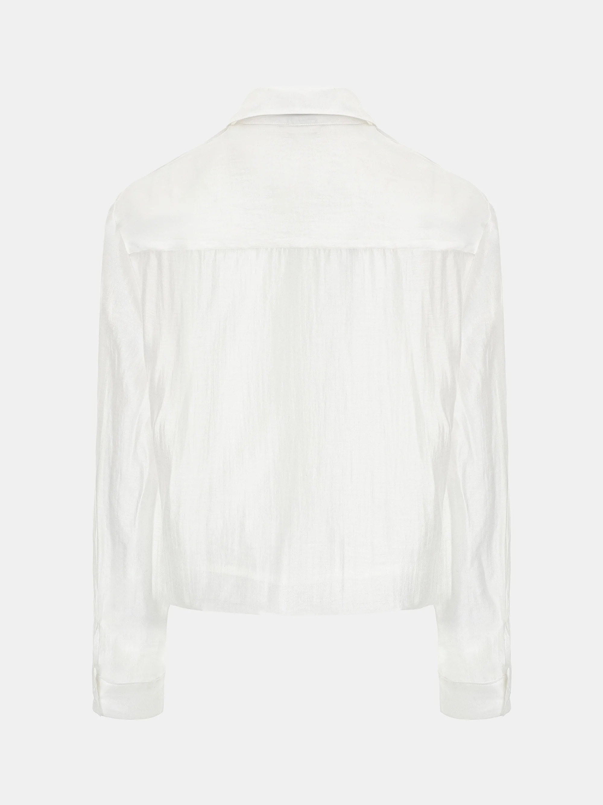 Layered Button Down Shirt, Ivory - Image 6
