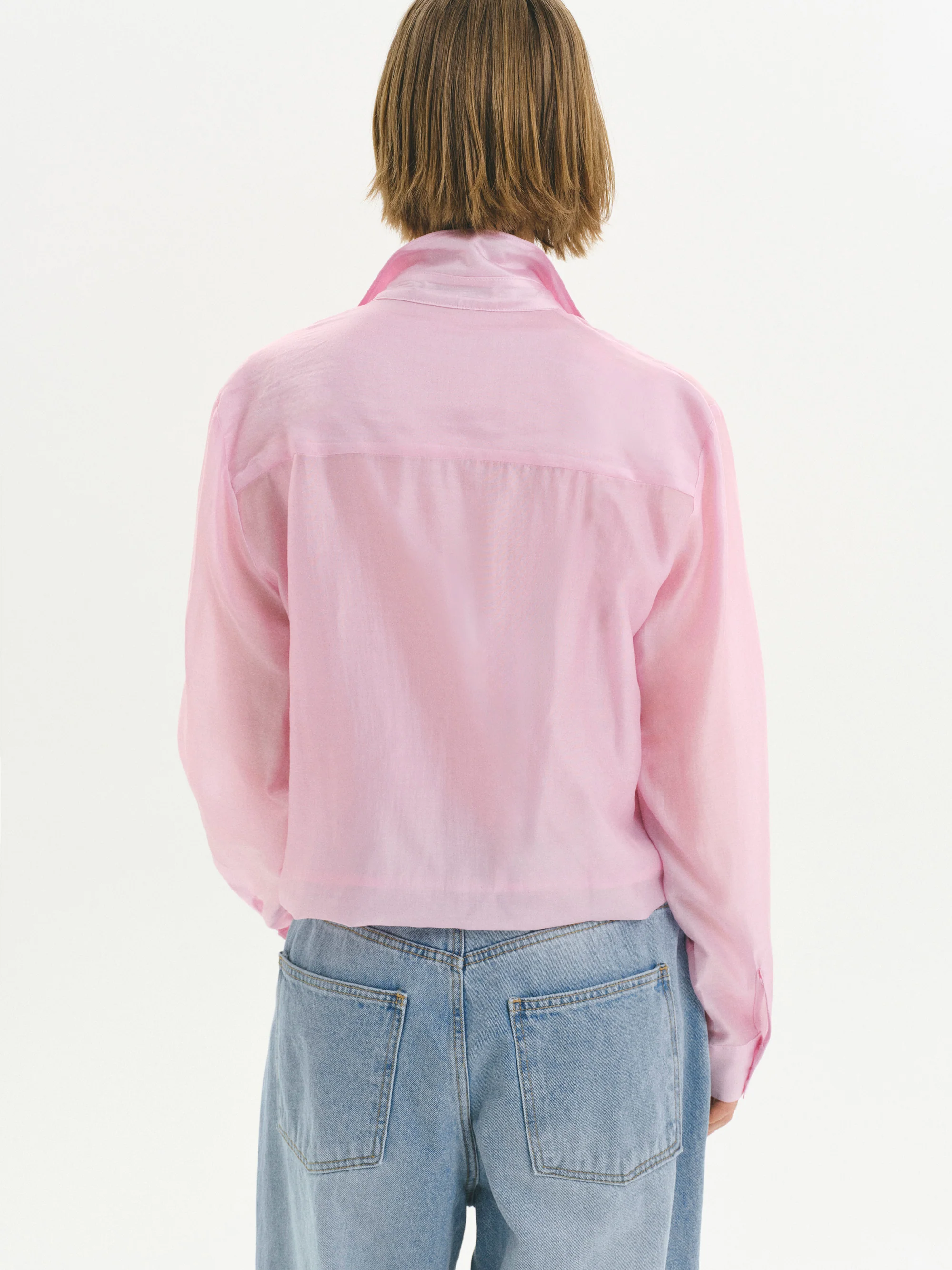 Layered Button Down Shirt, Pink - Image 4