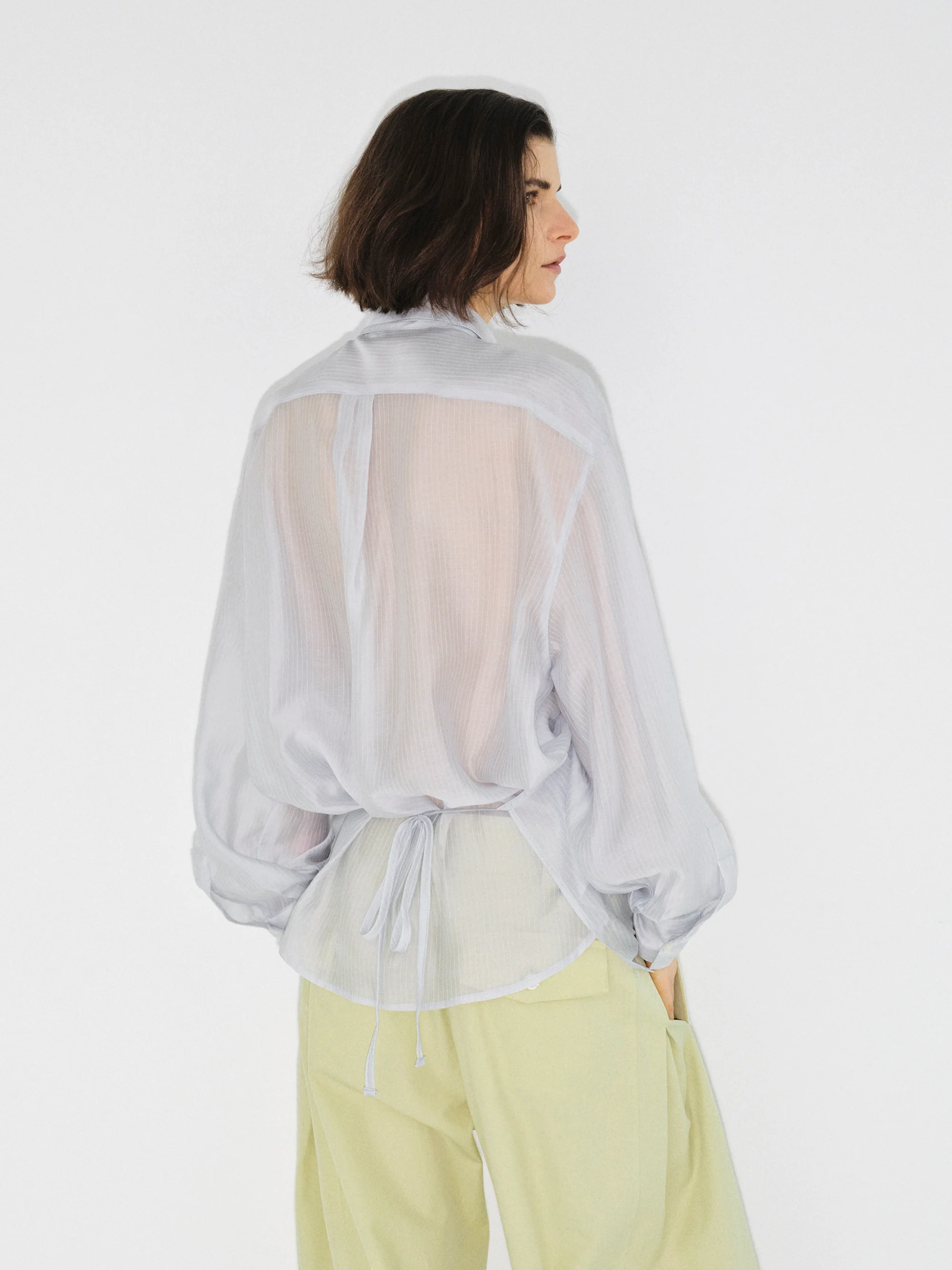 Layered Striped Shirt, Pale Blue - Image 2