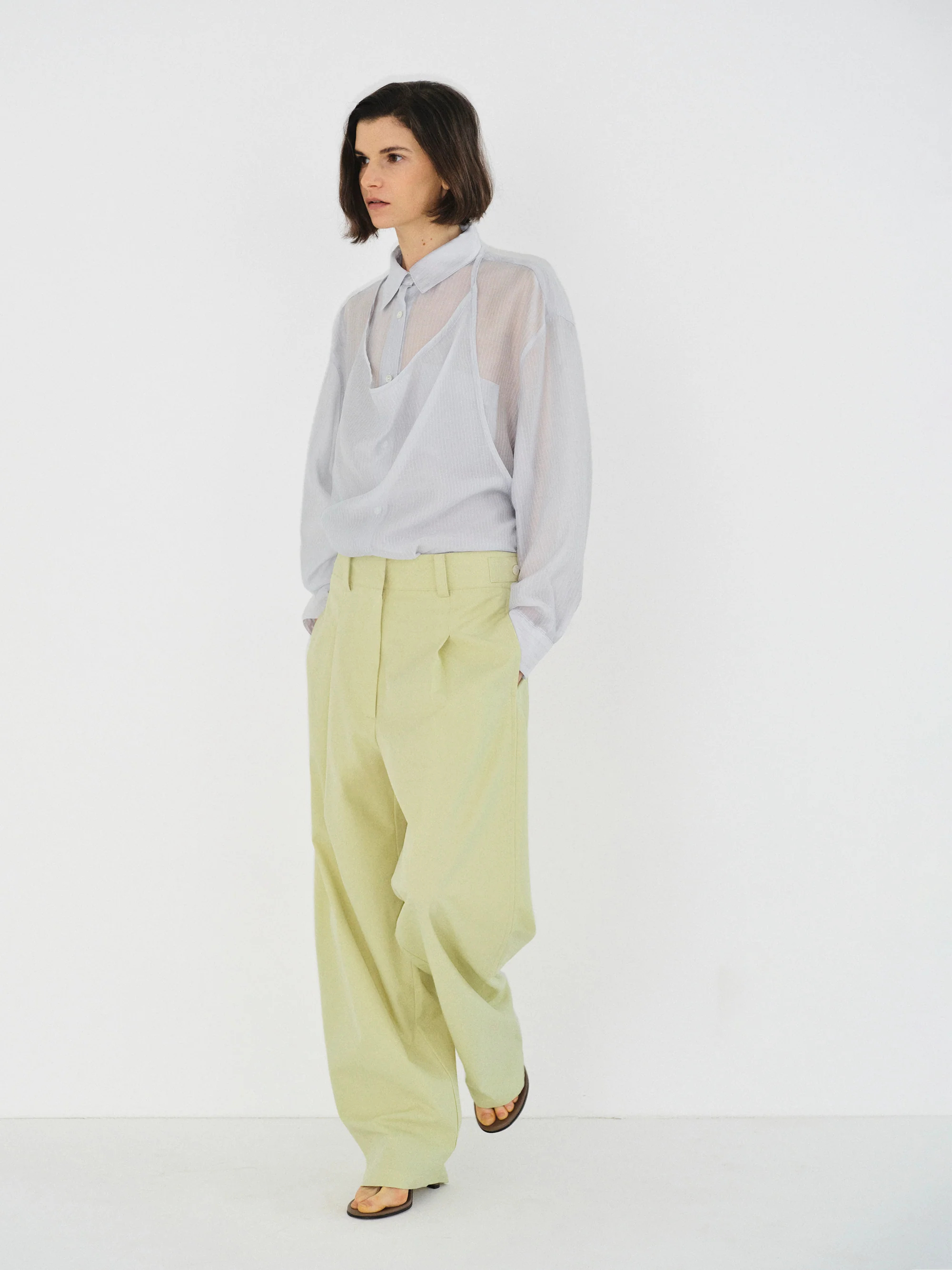 Layered Striped Shirt, Pale Blue - Image 3