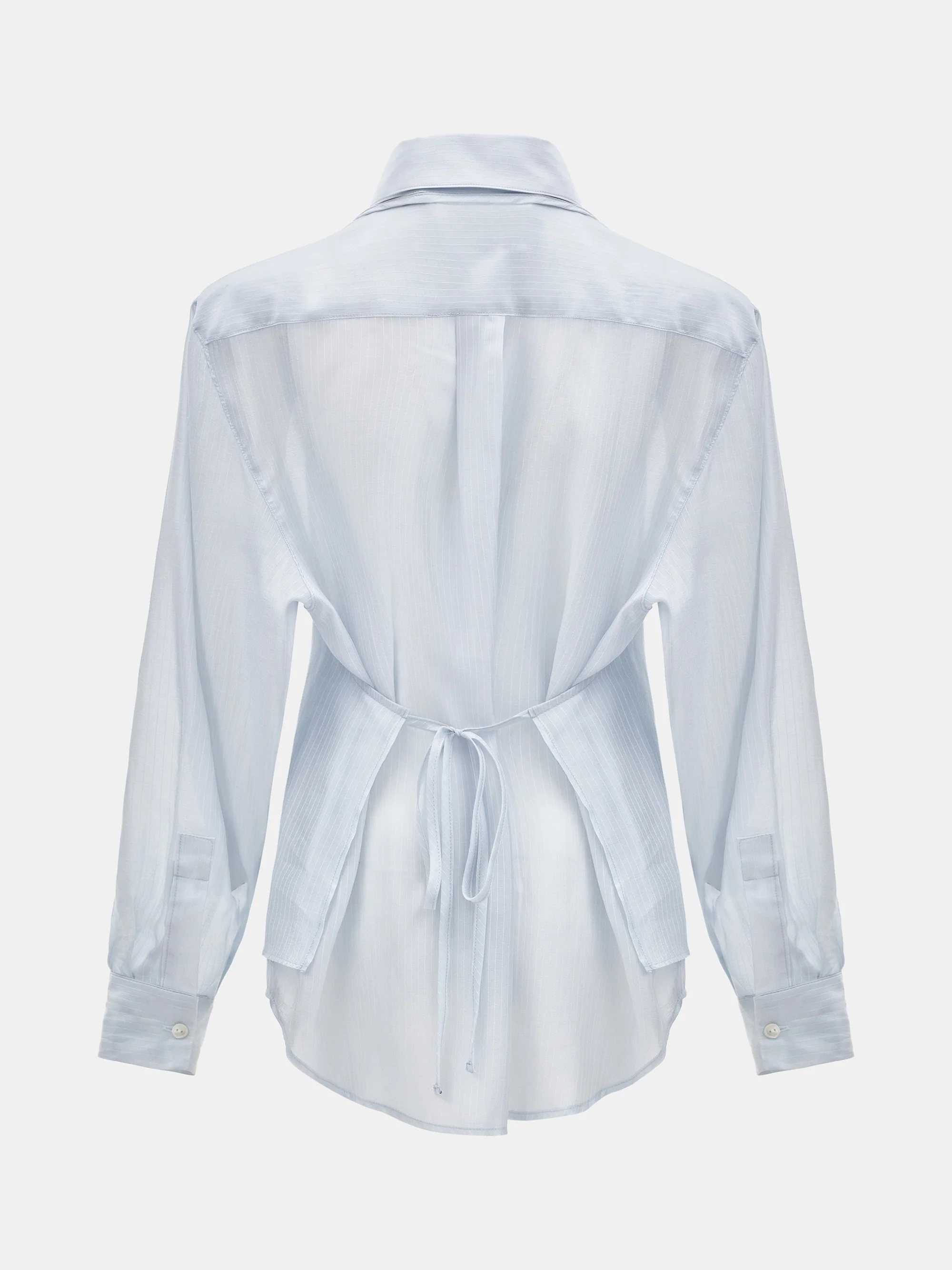 Layered Striped Shirt, Pale Blue - Image 5