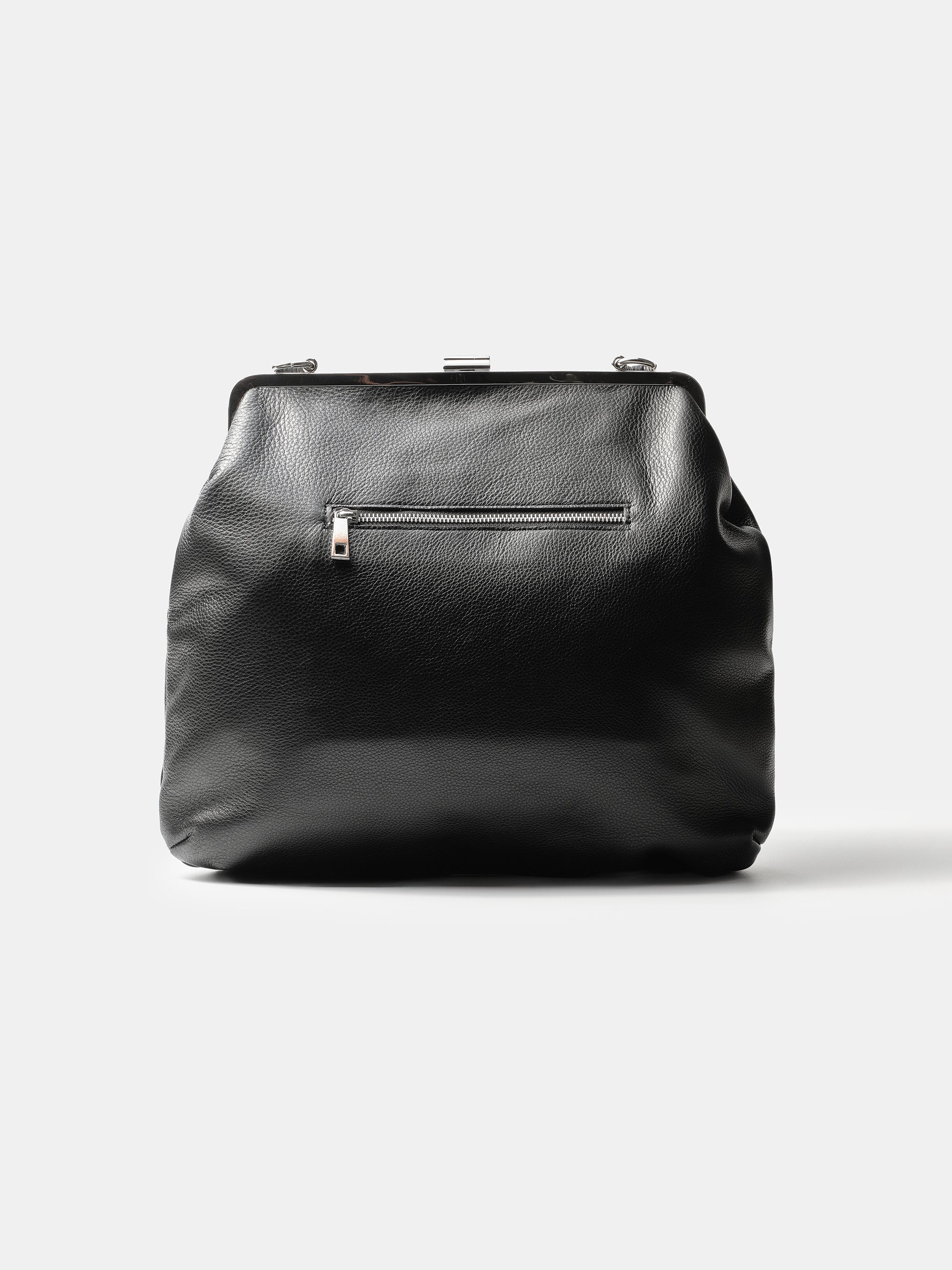 Leather Frame Bag, Black - Image 7