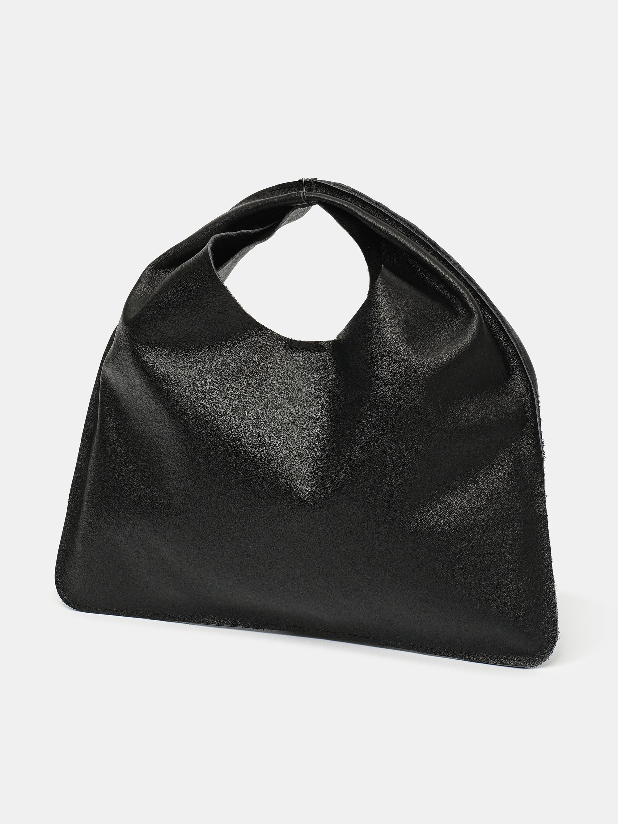 Leather Grab Bag, Black - Image 2