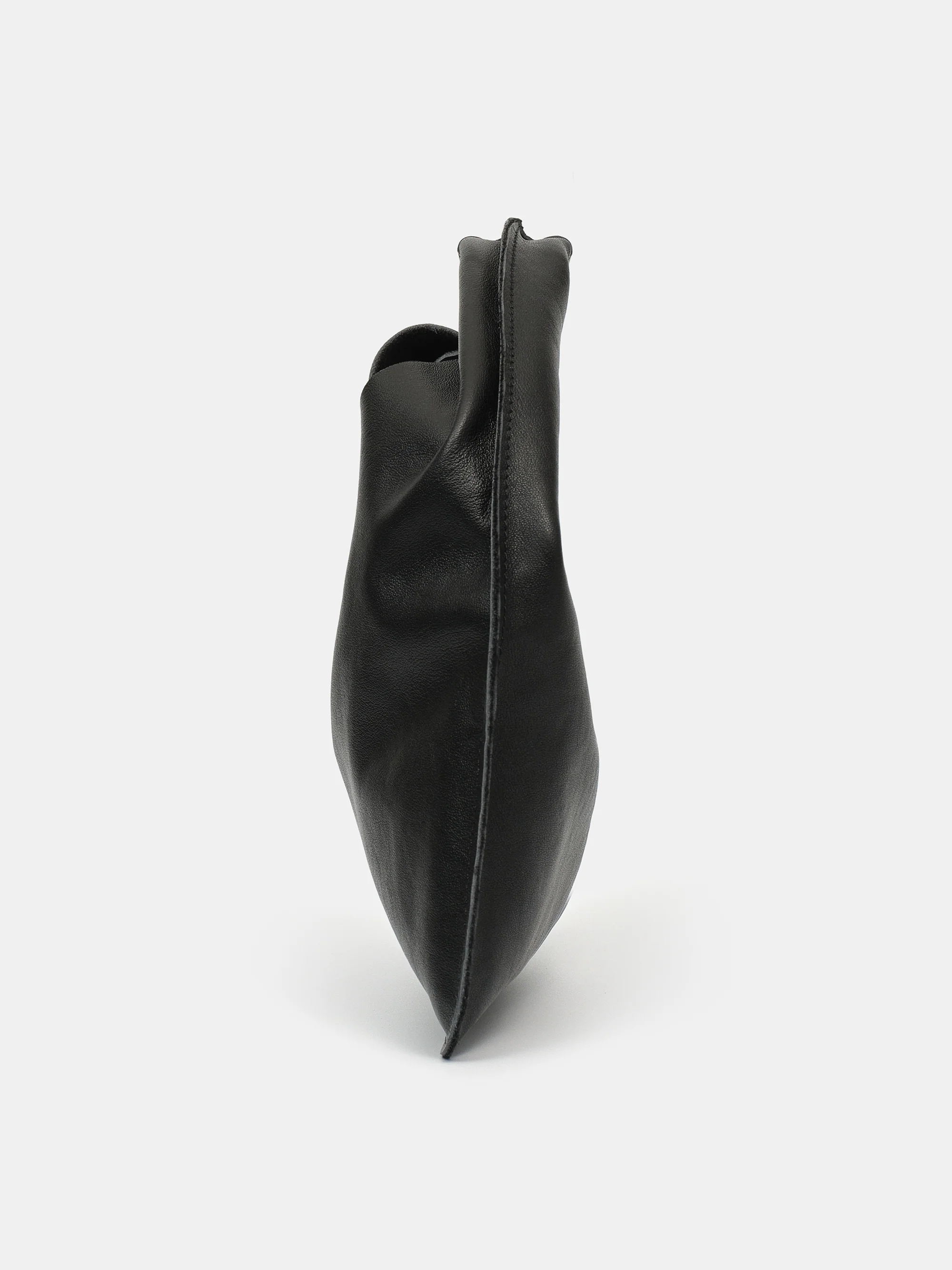 Leather Grab Bag, Black - Image 3