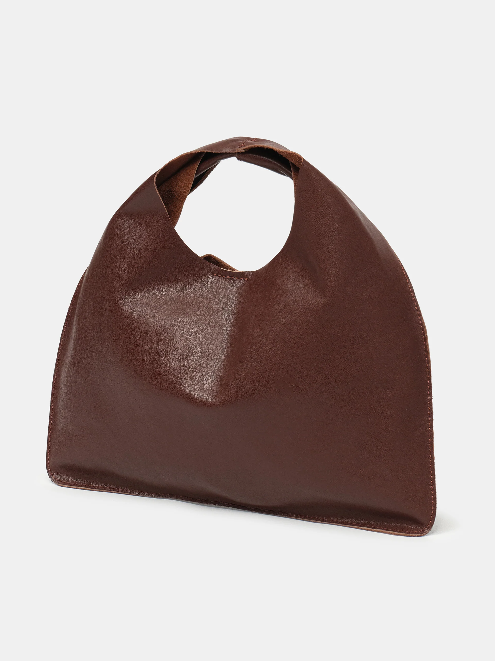 Leather Grab Bag, Brown - Image 2