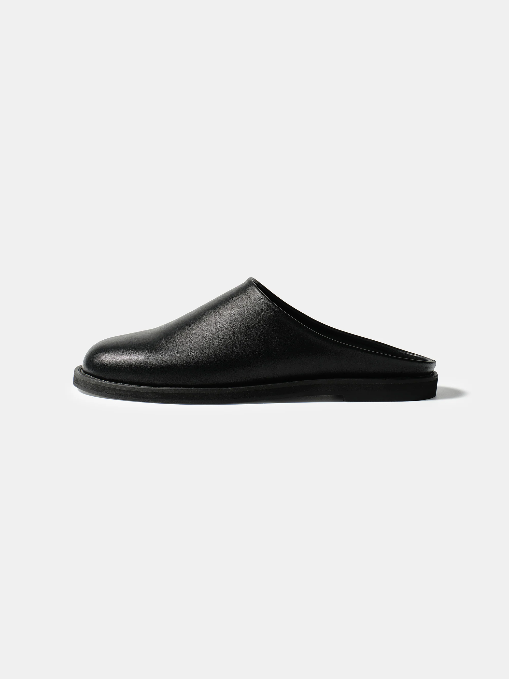 Leather Mule Loafers, Black - Image 2