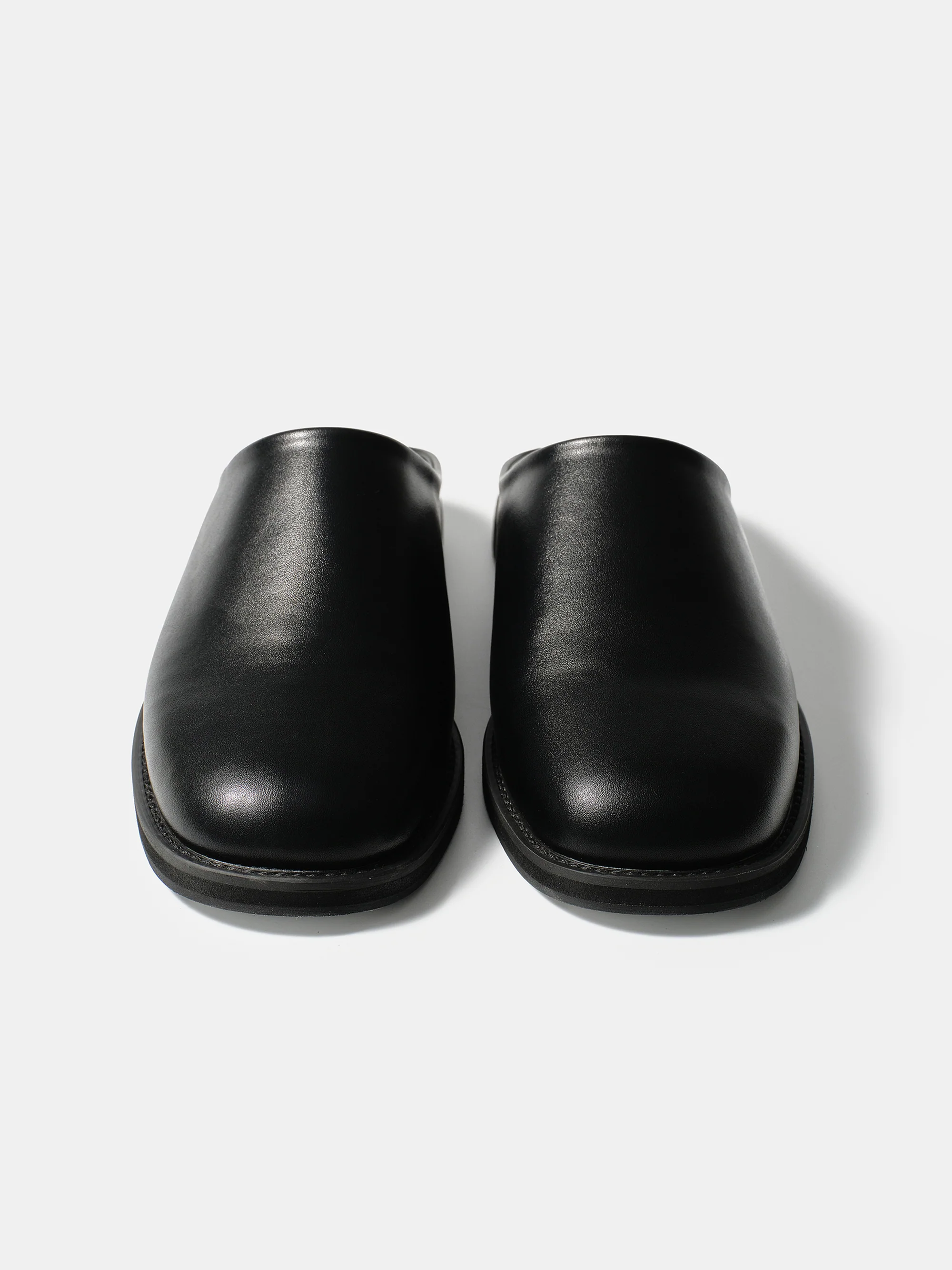 Leather Mule Loafers, Black - Image 3