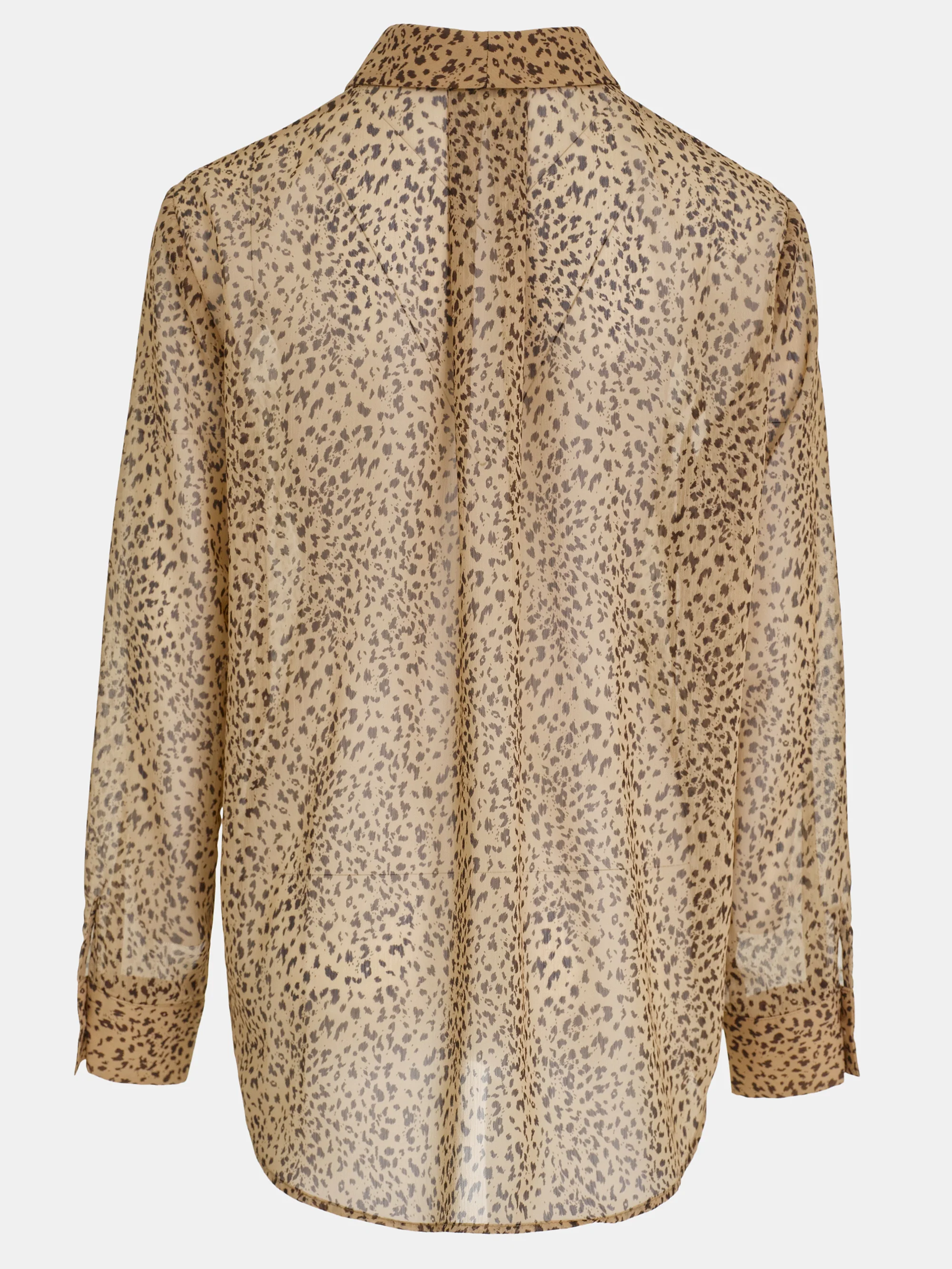 Leopard-Print Scarf Blouse, Brown - Image 6