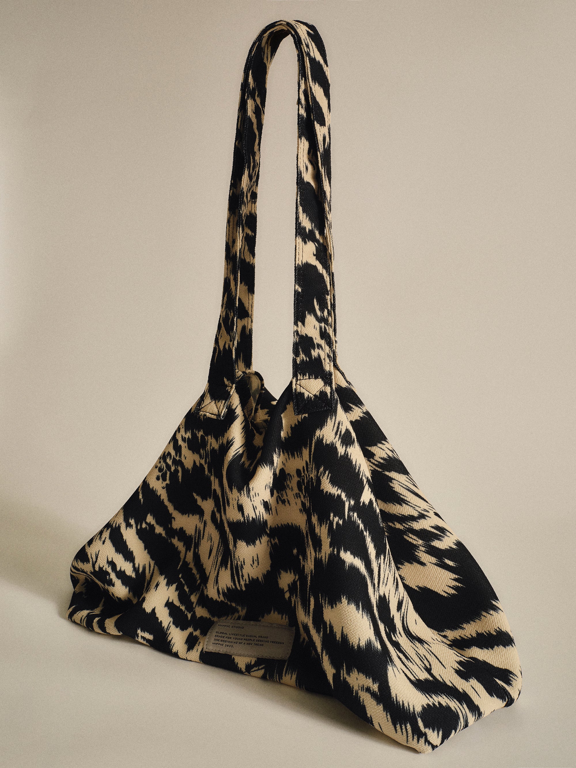 Leopard-Print Tote Bag, Black