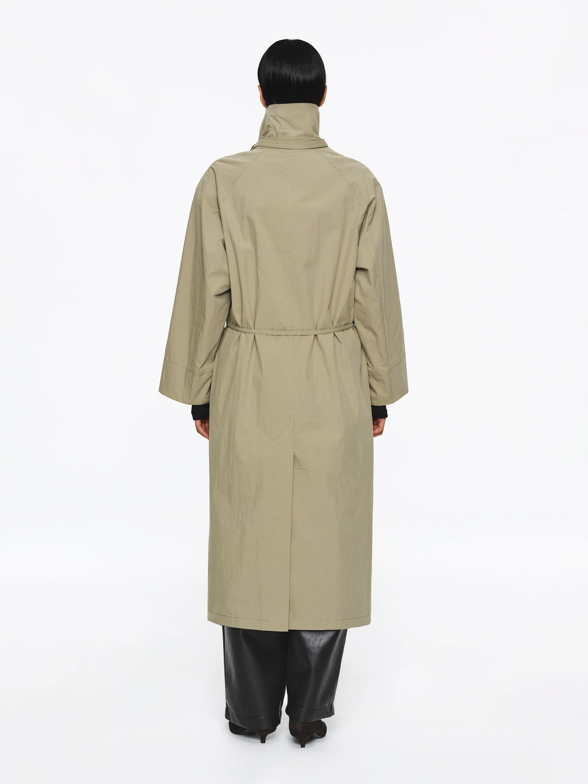 Liko Stand Collar Trench Coat, Beige - Image 5