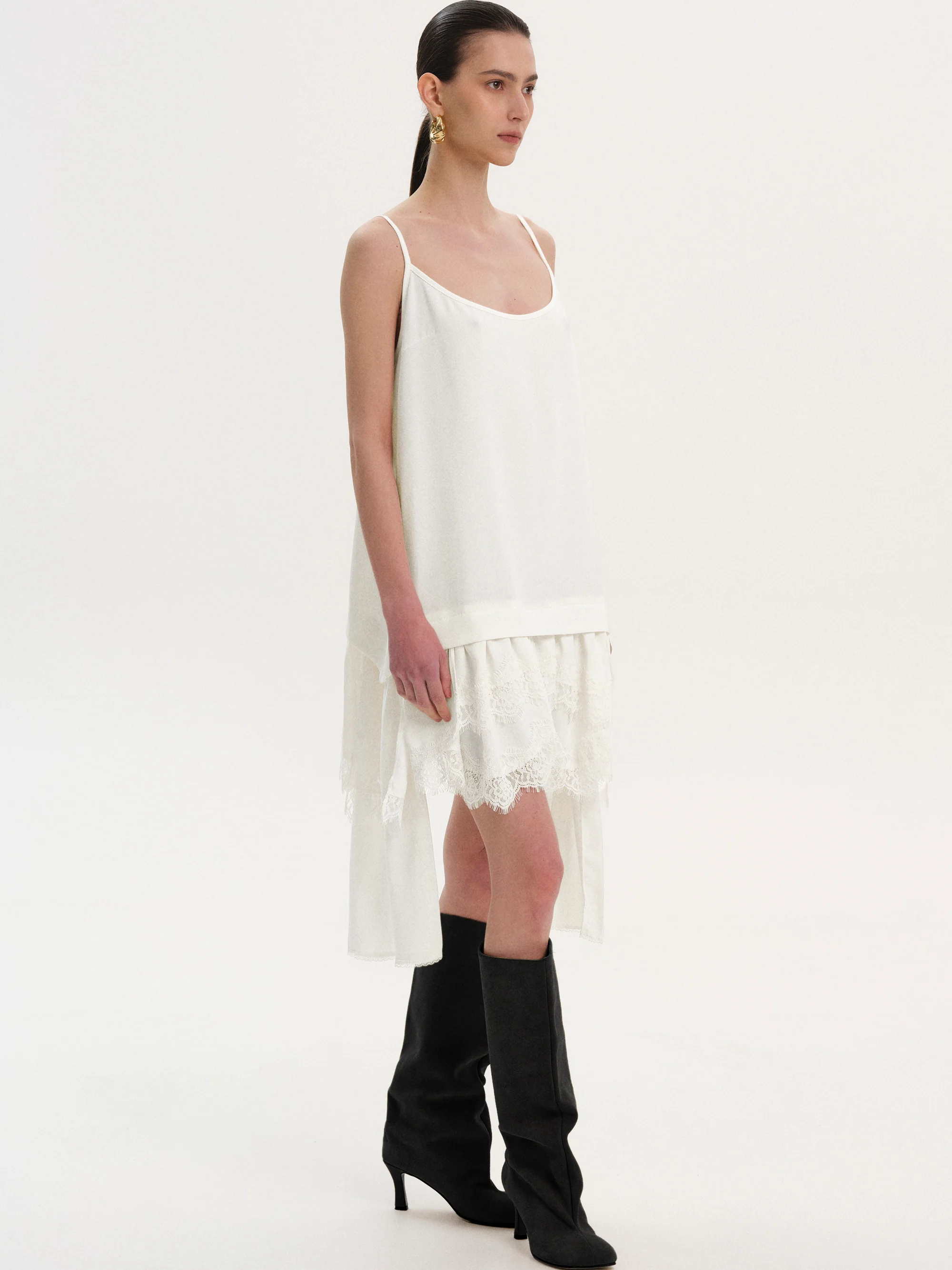 Lingerie Camisole Dress, White - Image 3