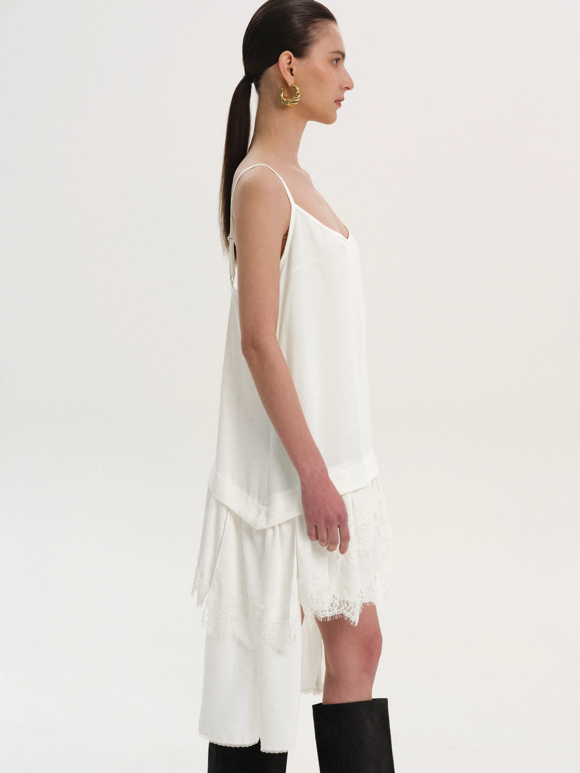 Lingerie Camisole Dress, White - Image 4